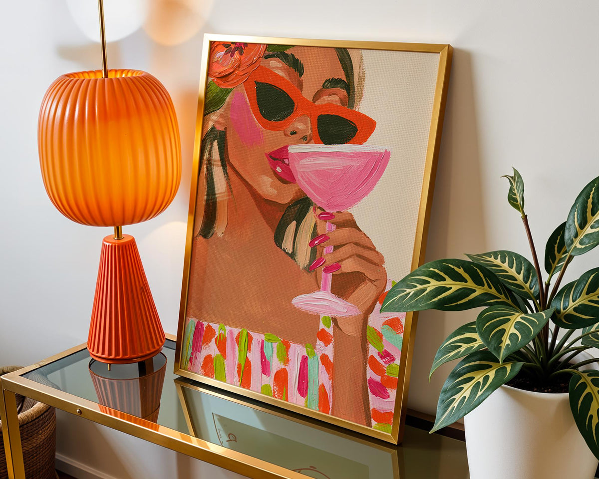 Cocktail Girl Bar Print