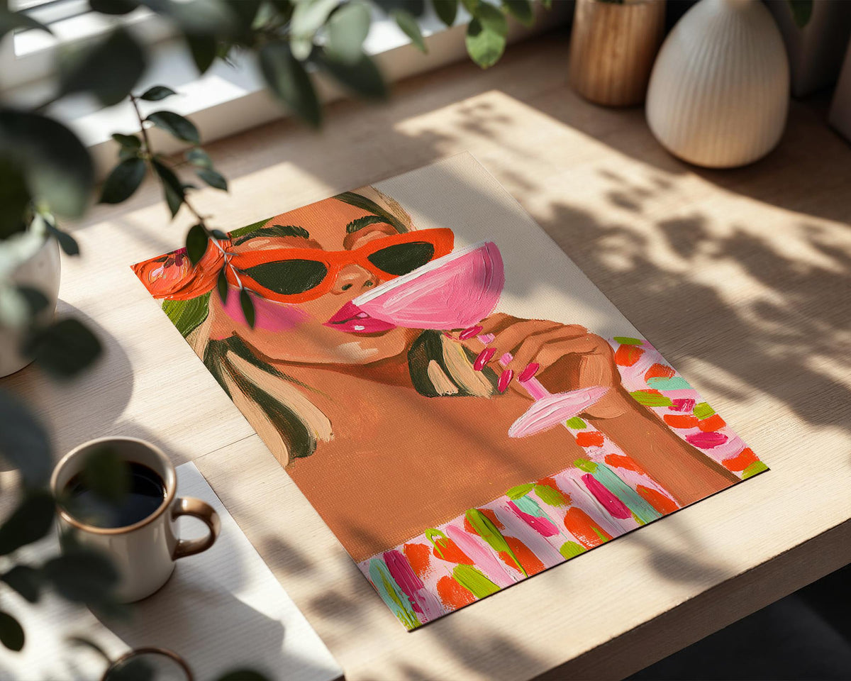 Cocktail Girl Bar Print