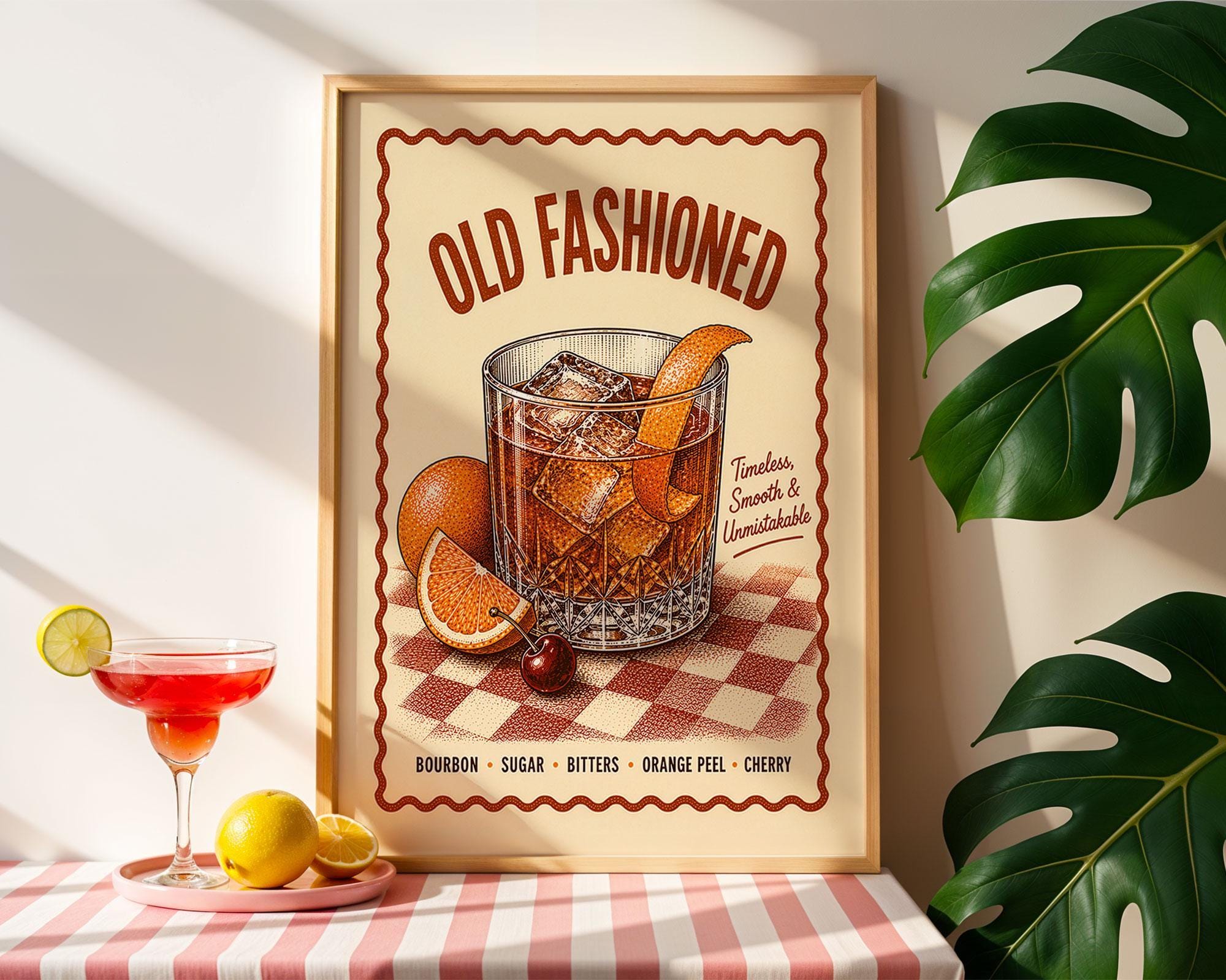Old Fashioned Cocktail Print