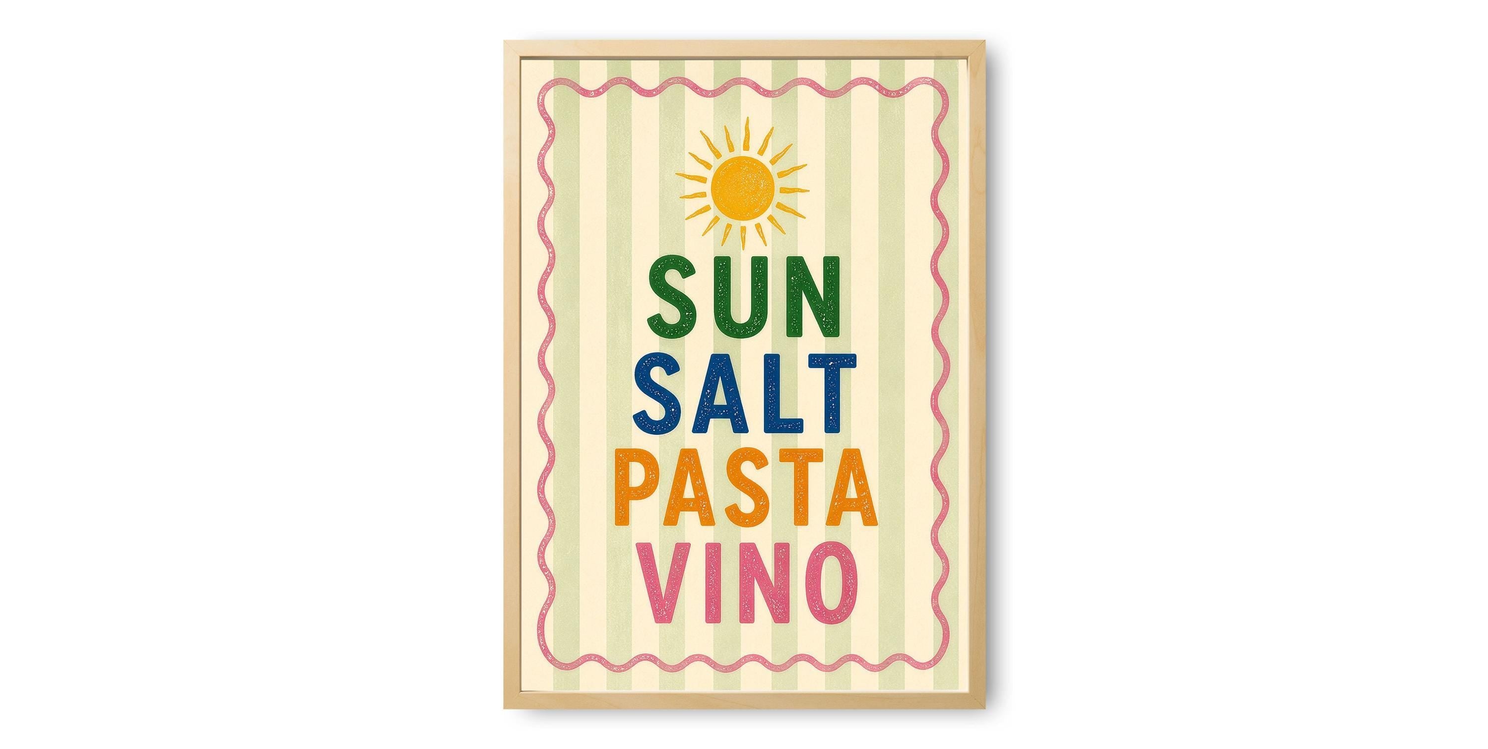 Sun Salt Pasta Vino Print