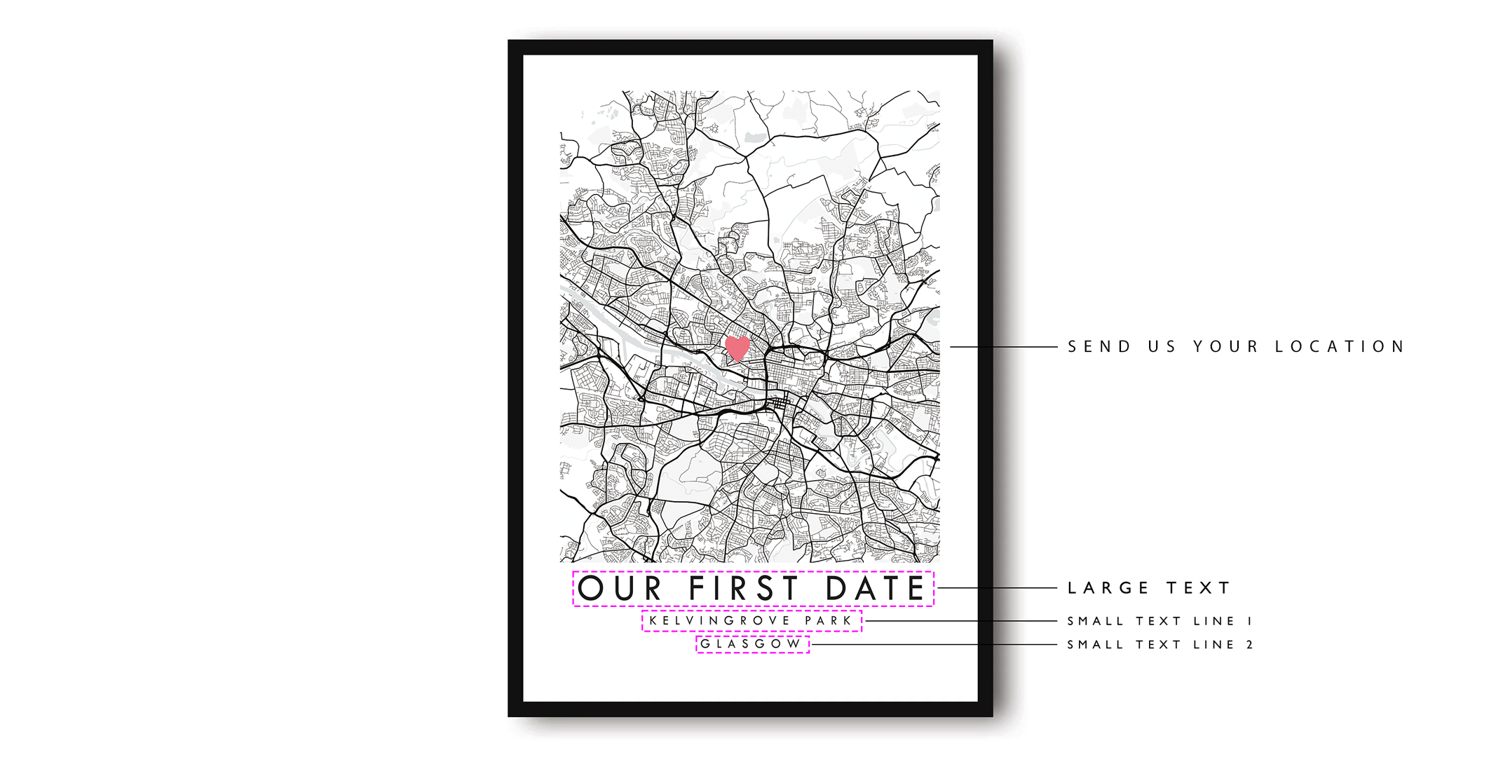 Custom Our First Date Map Print