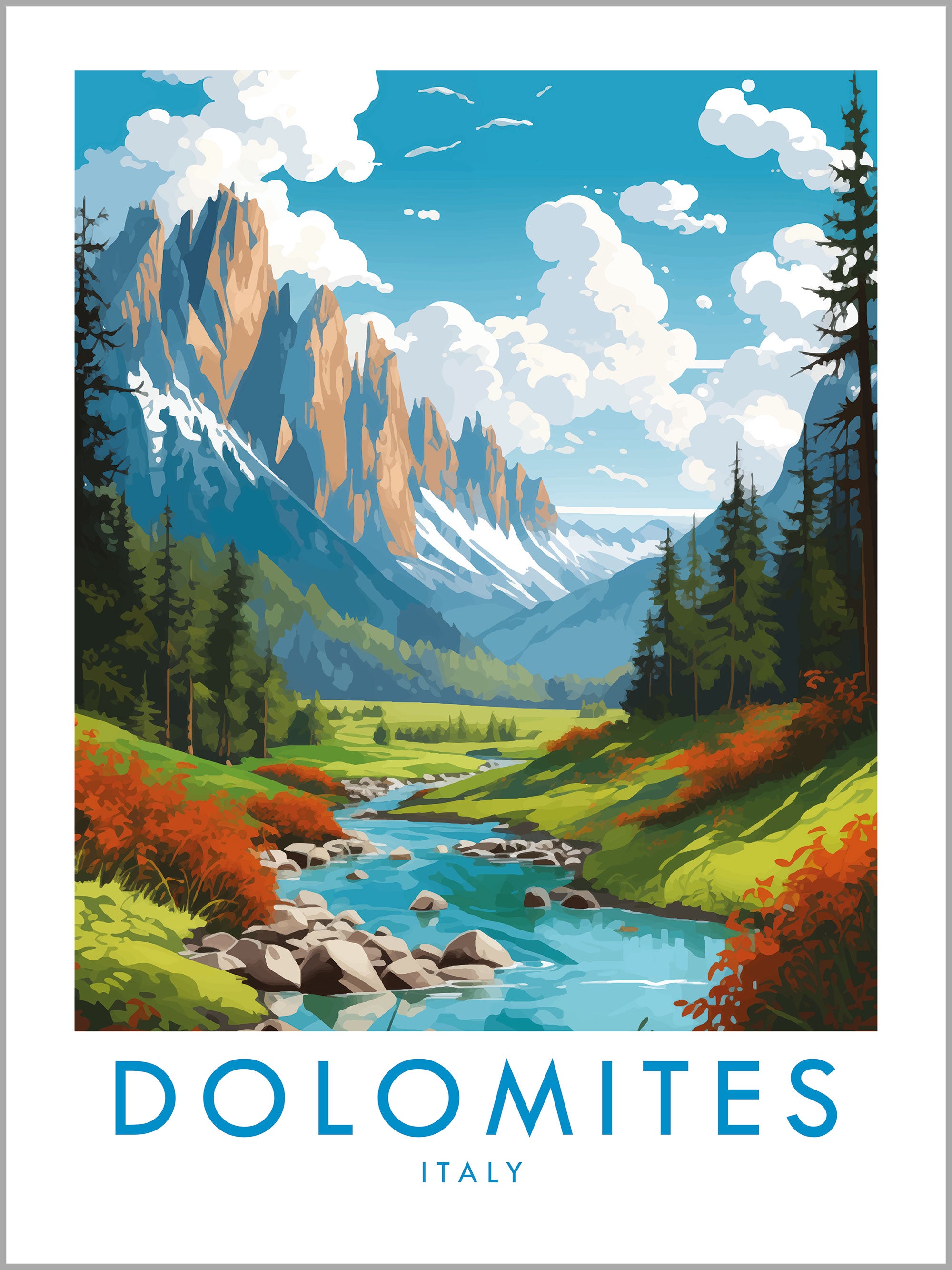 Dolomites Travel Print