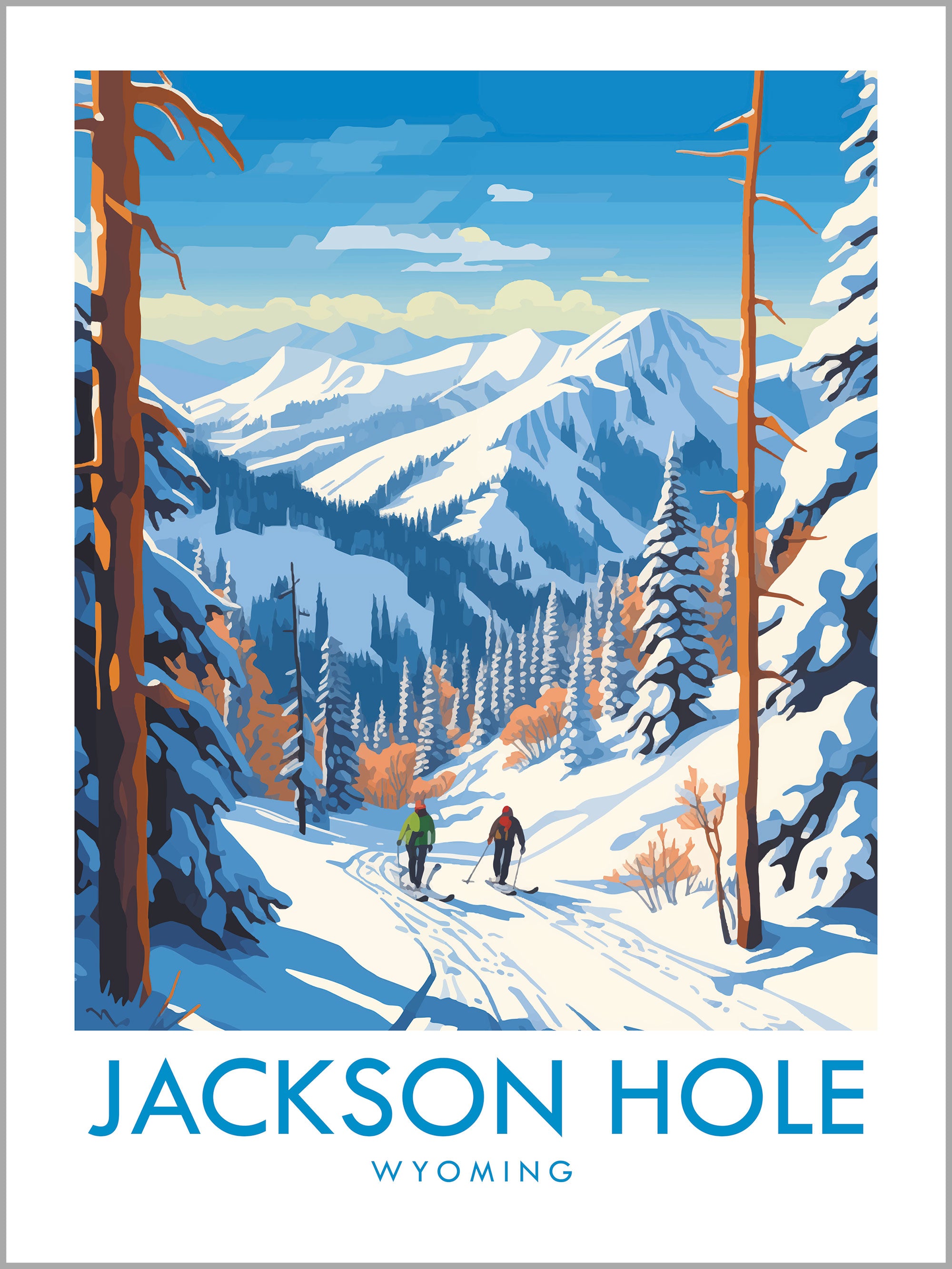 Jackson Hole Skiing Travel Print