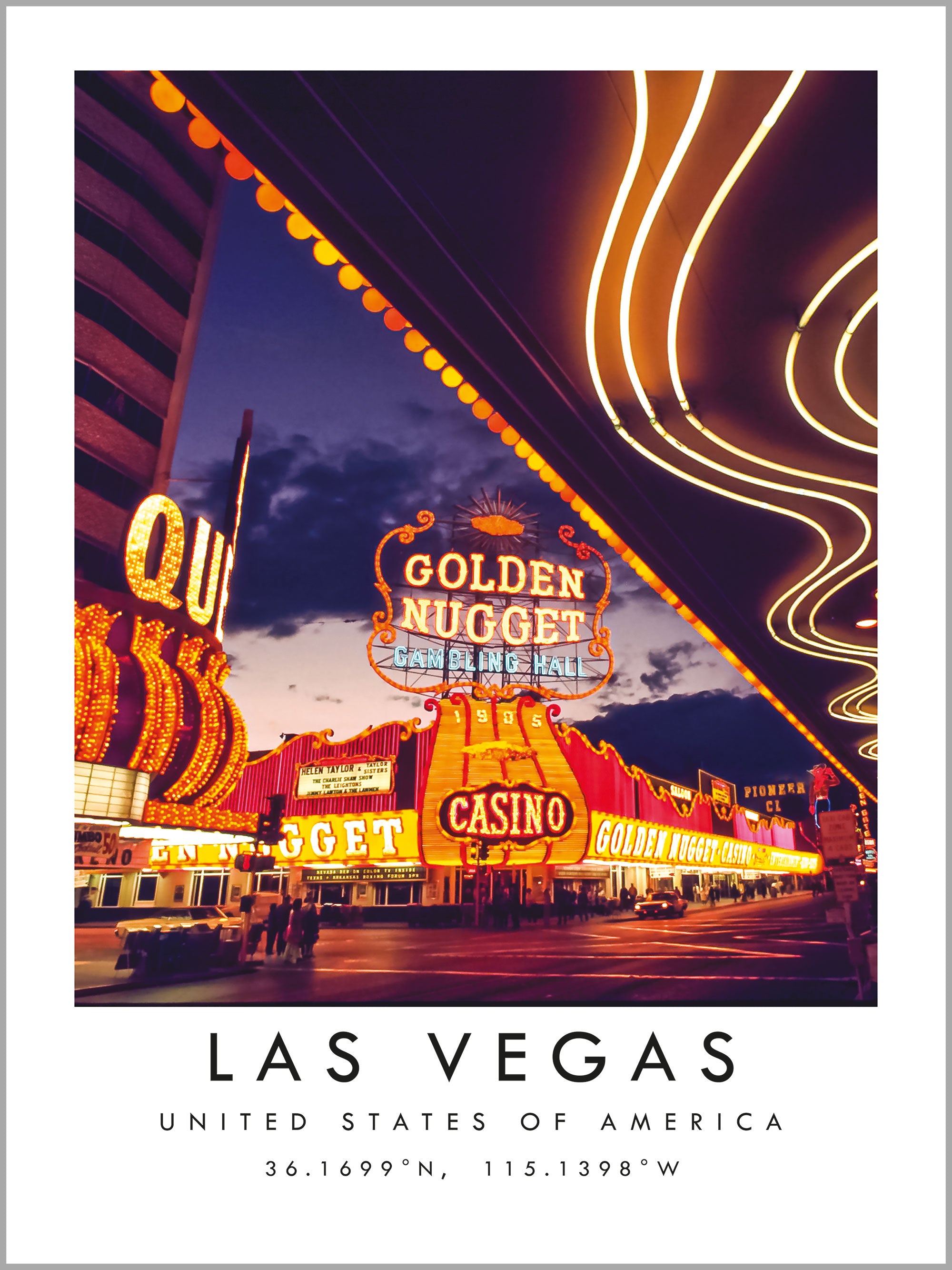 Las Vegas Golden Nugget Travel Print