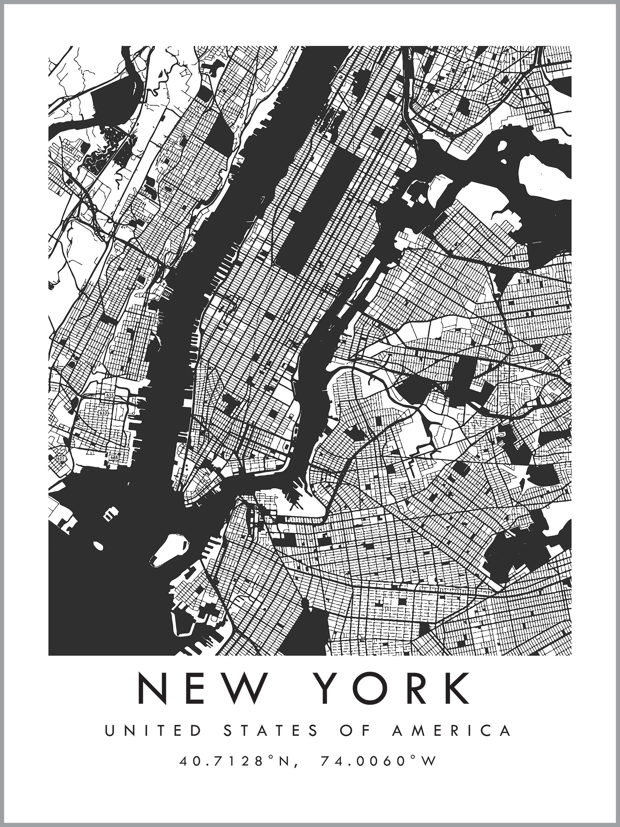 New York Map Print