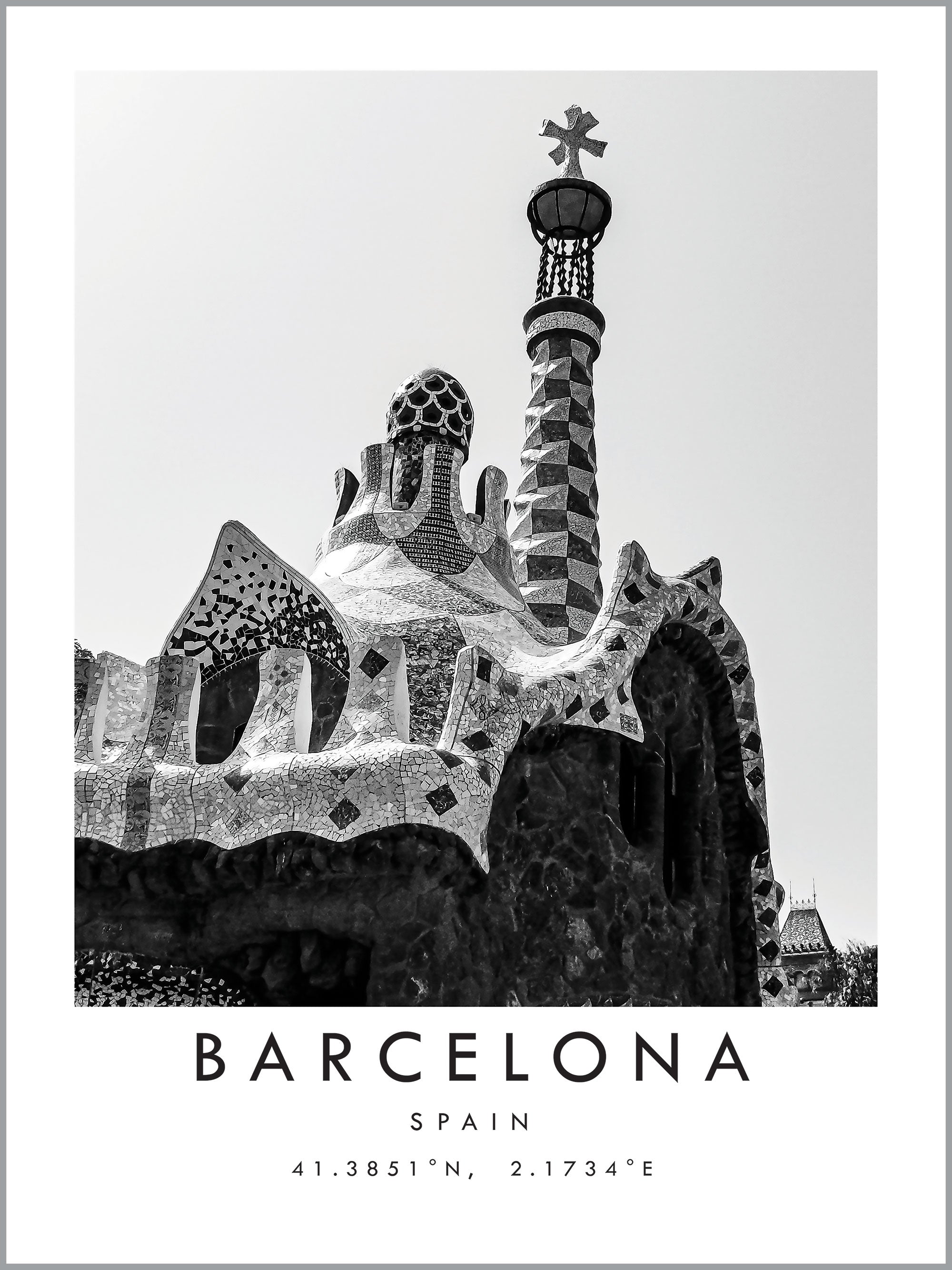 Barcelona Park Guell Travel Print