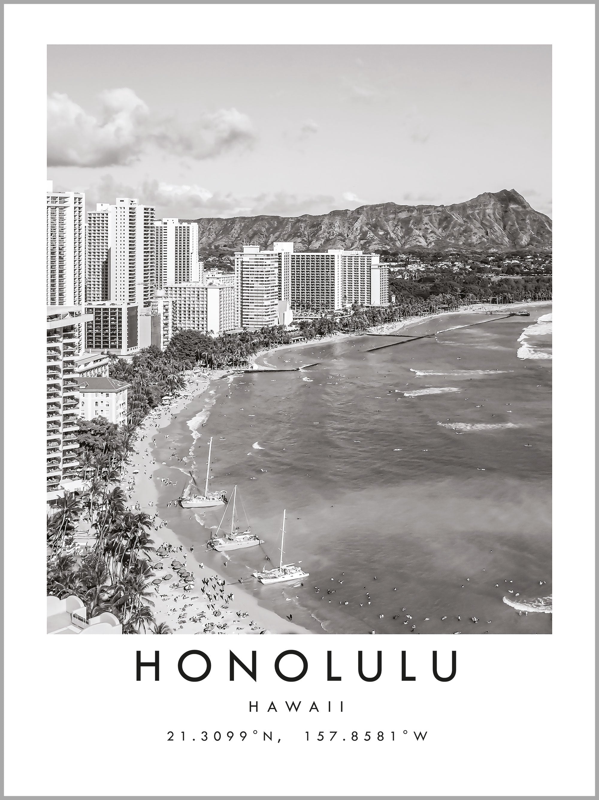 Honolulu Travel Print