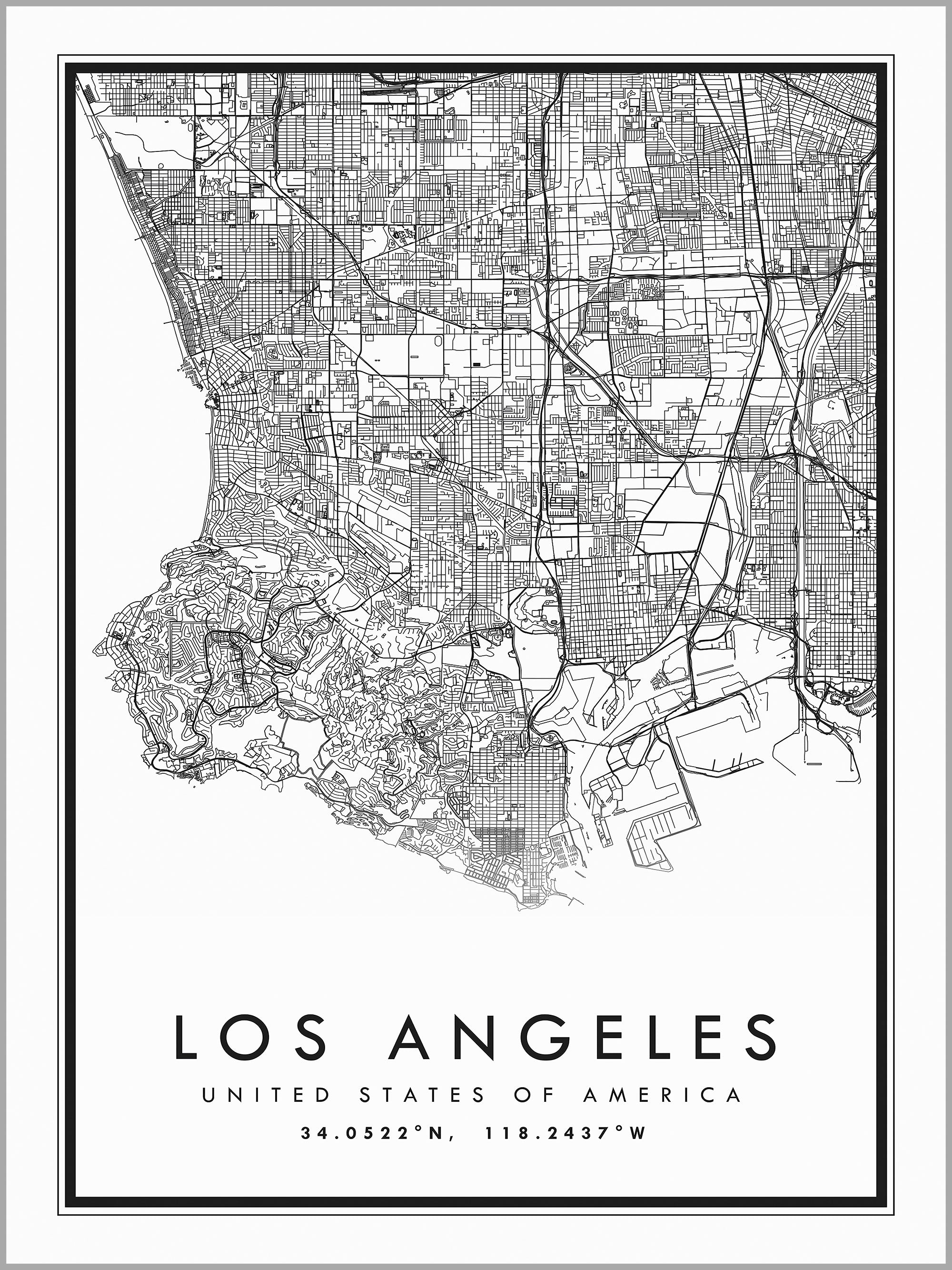 Los Angeles Map Print,