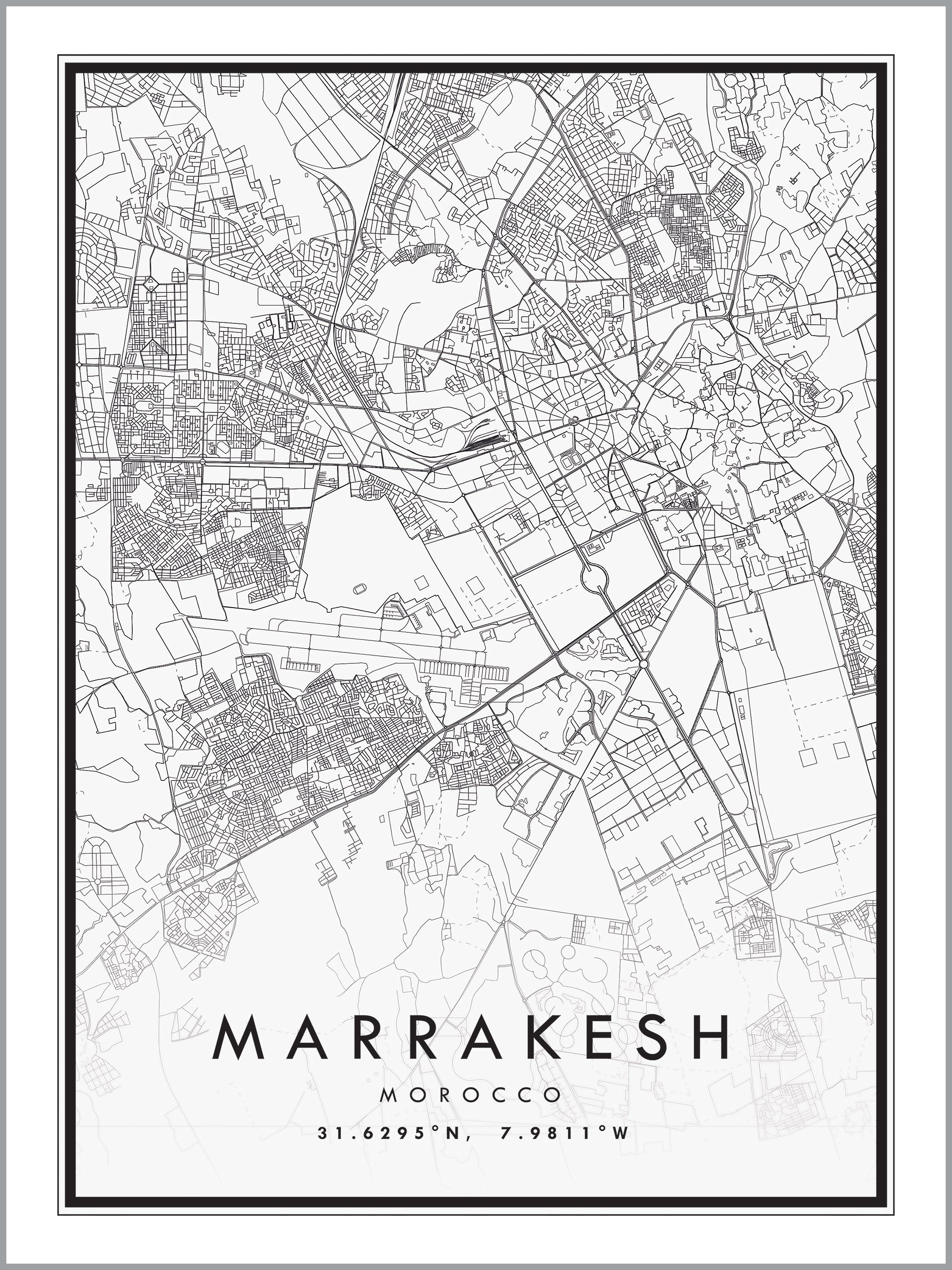 Marrakesh Map Print