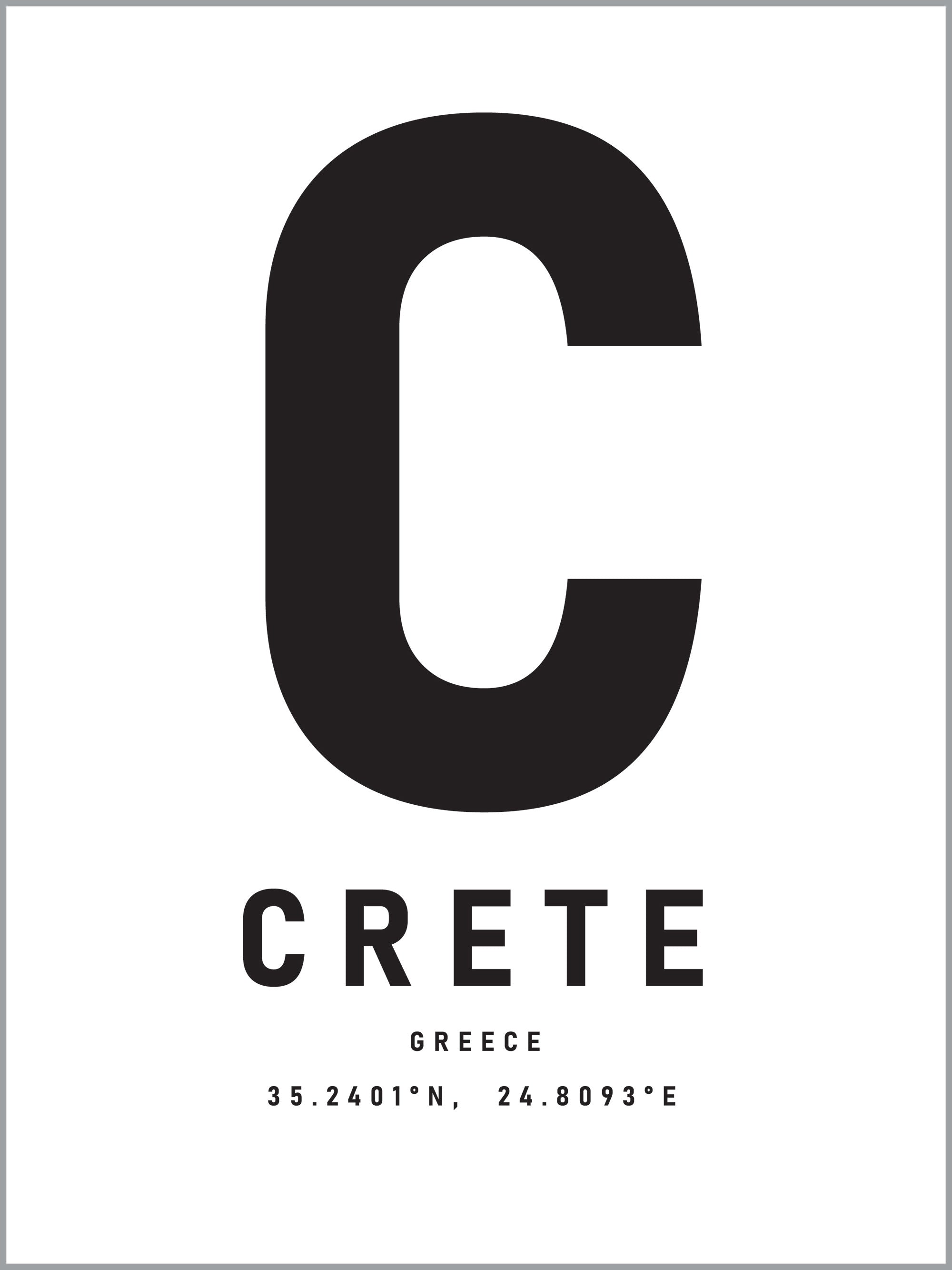 Crete Typography Travel Print
