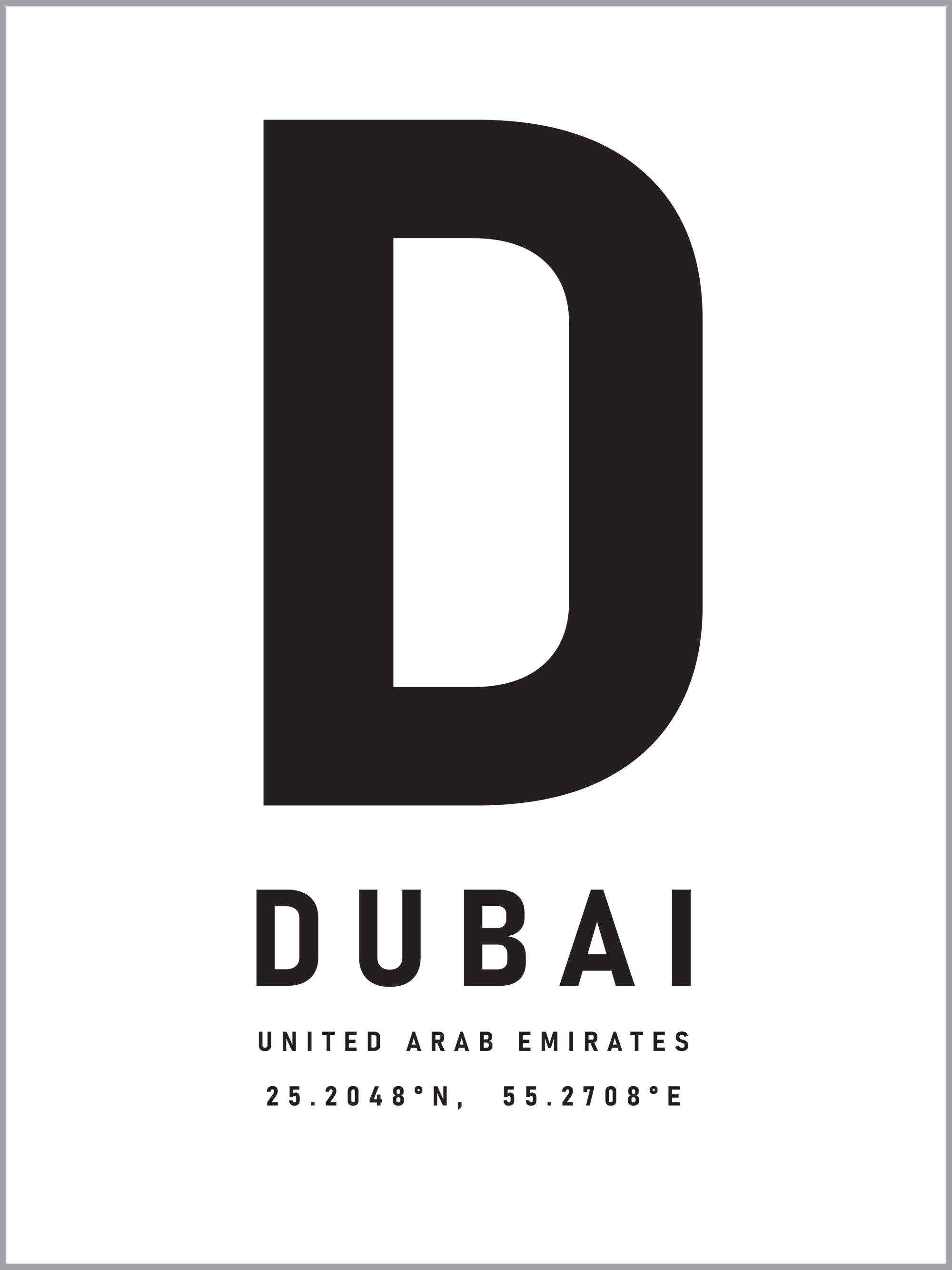 Dubai Typography Travel Print