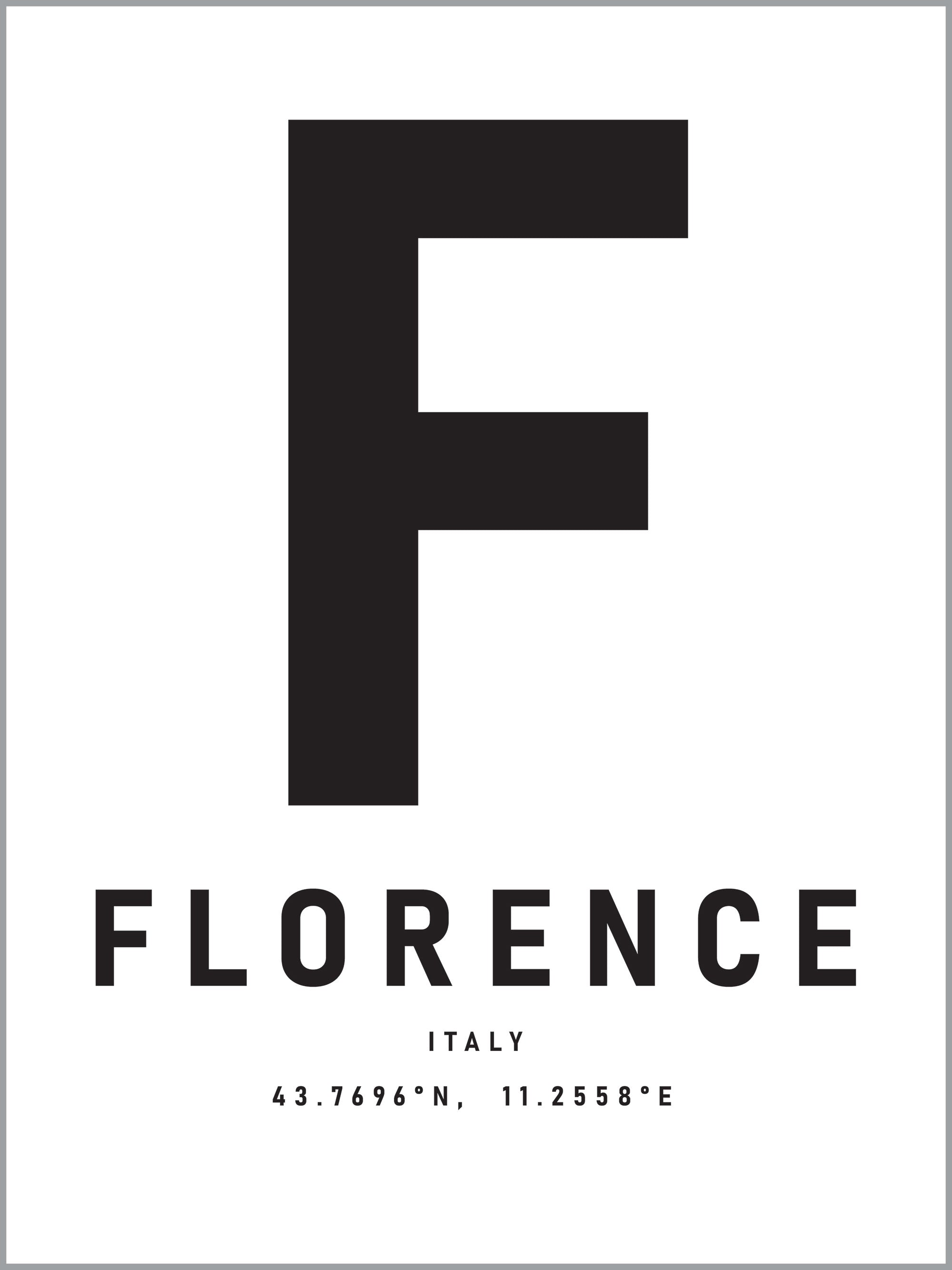 Florence Typography Travel Print