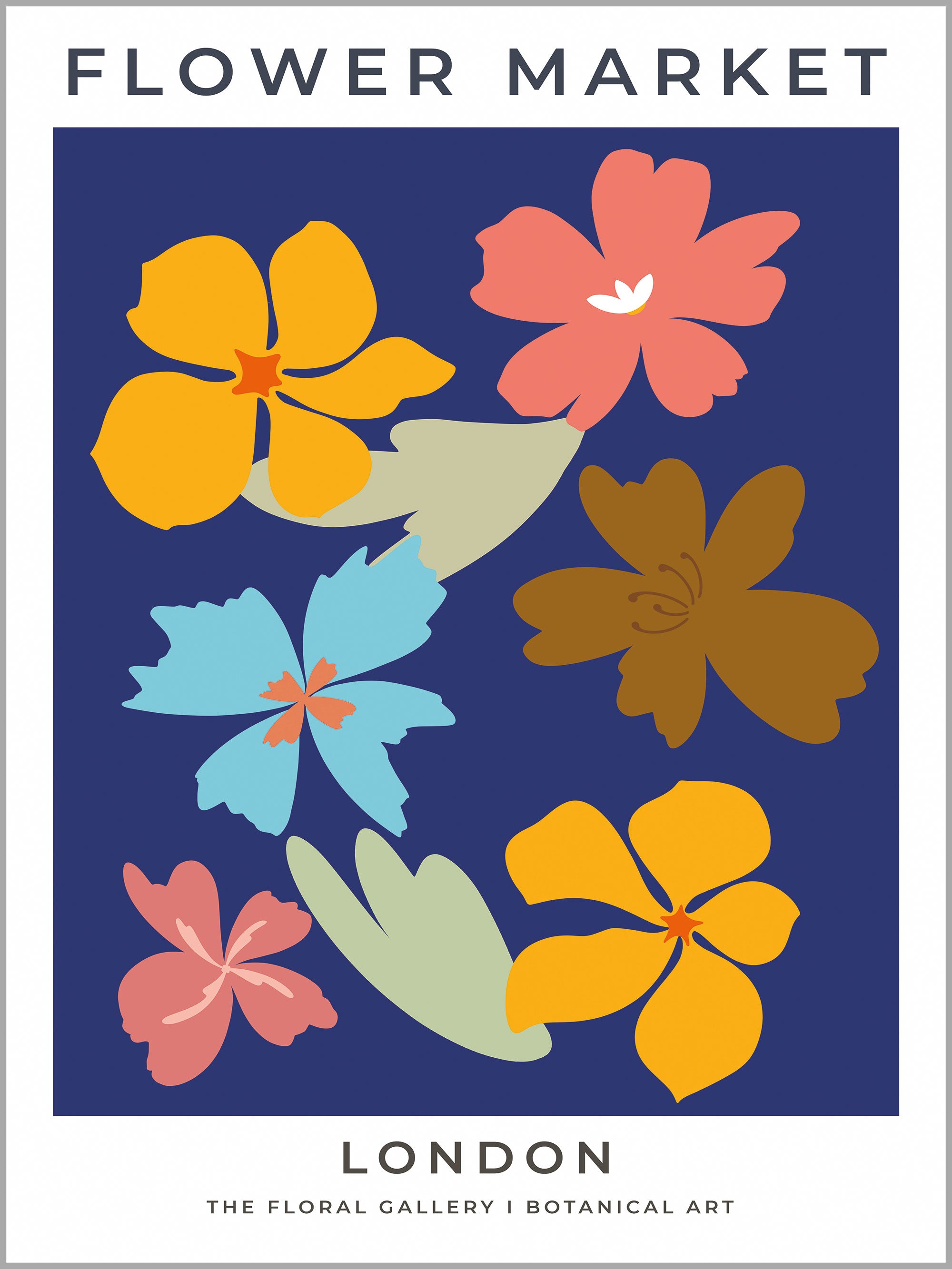 London Flower Market Travel Poster