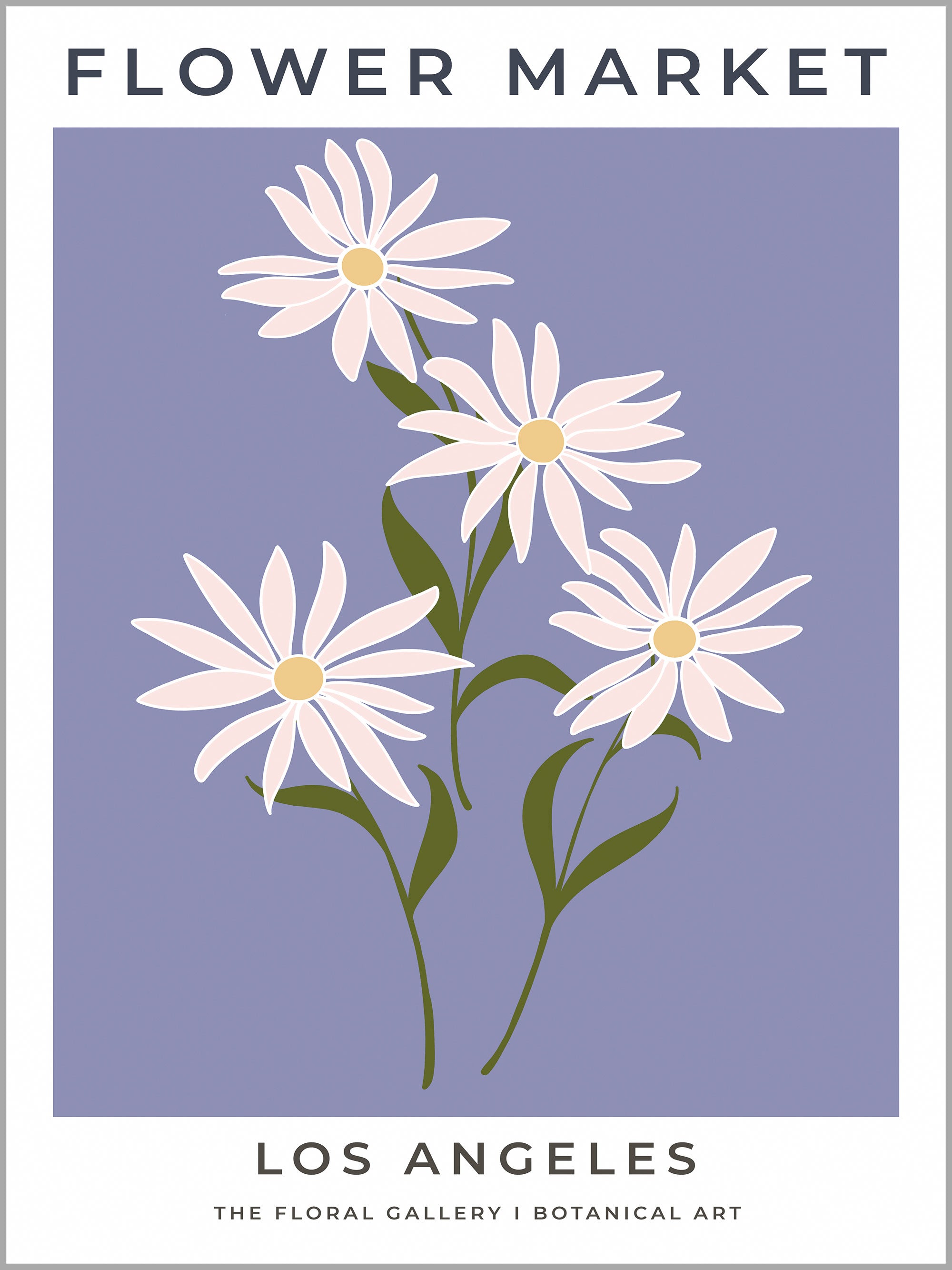 Los Angeles Flower Market Travel Poster