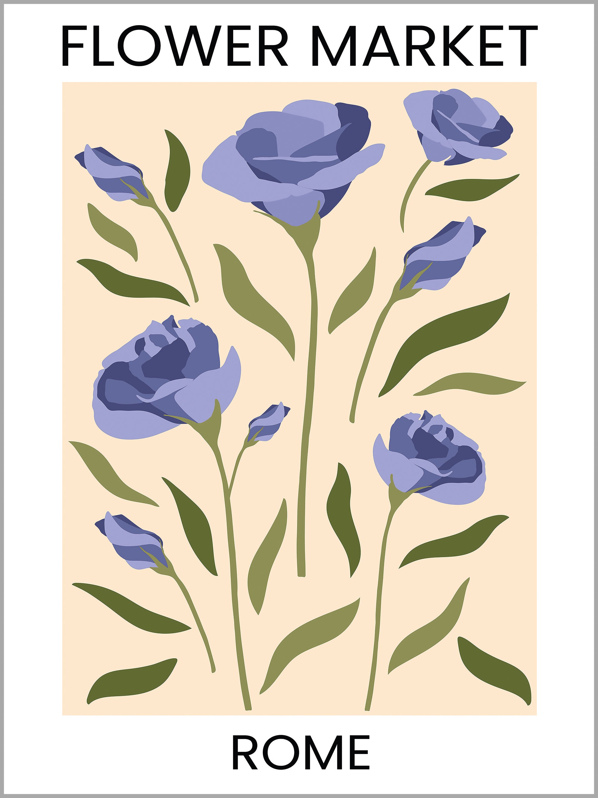 Rome Flower Market Travel Poster