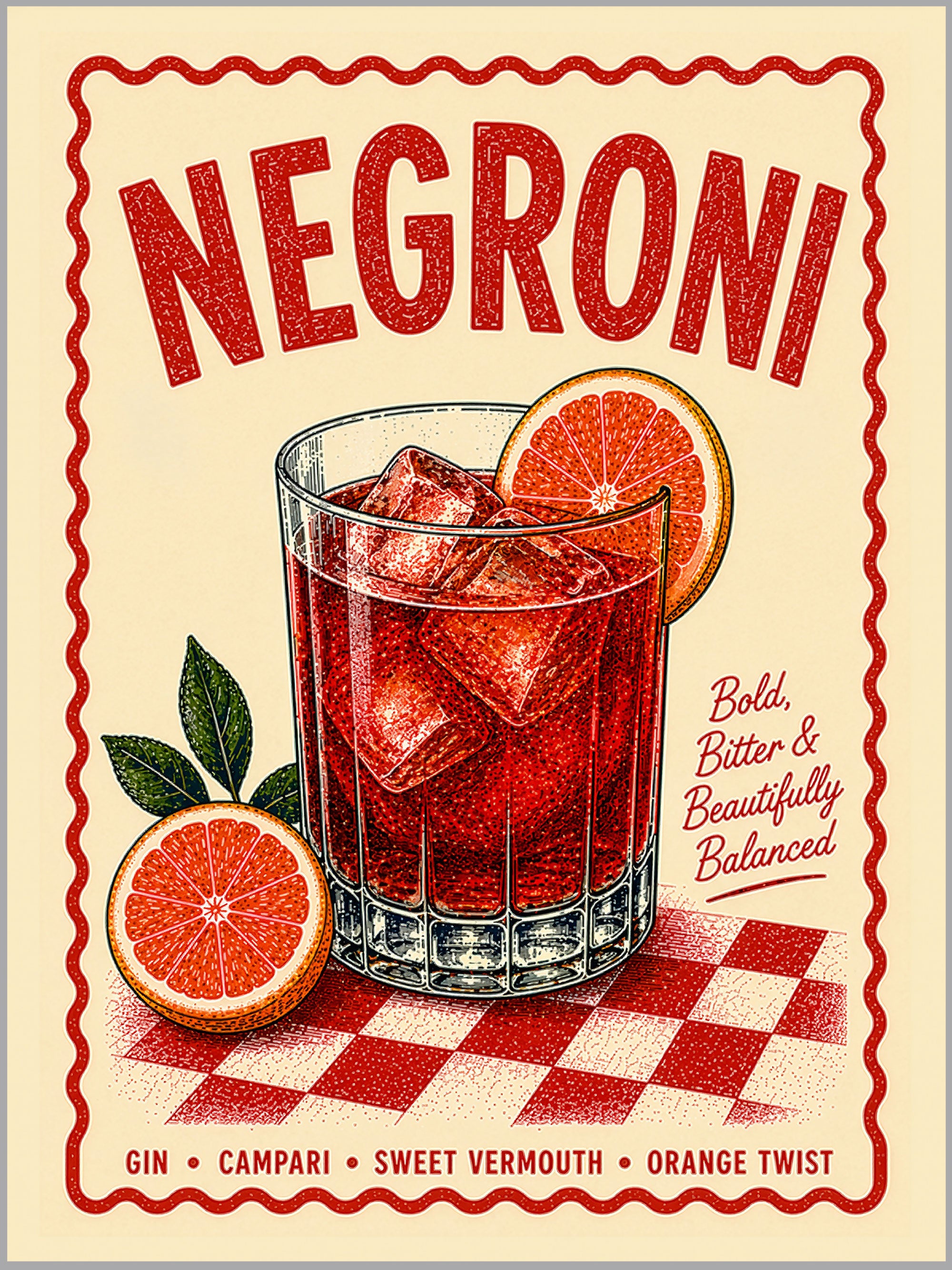 Negroni Cocktail Print