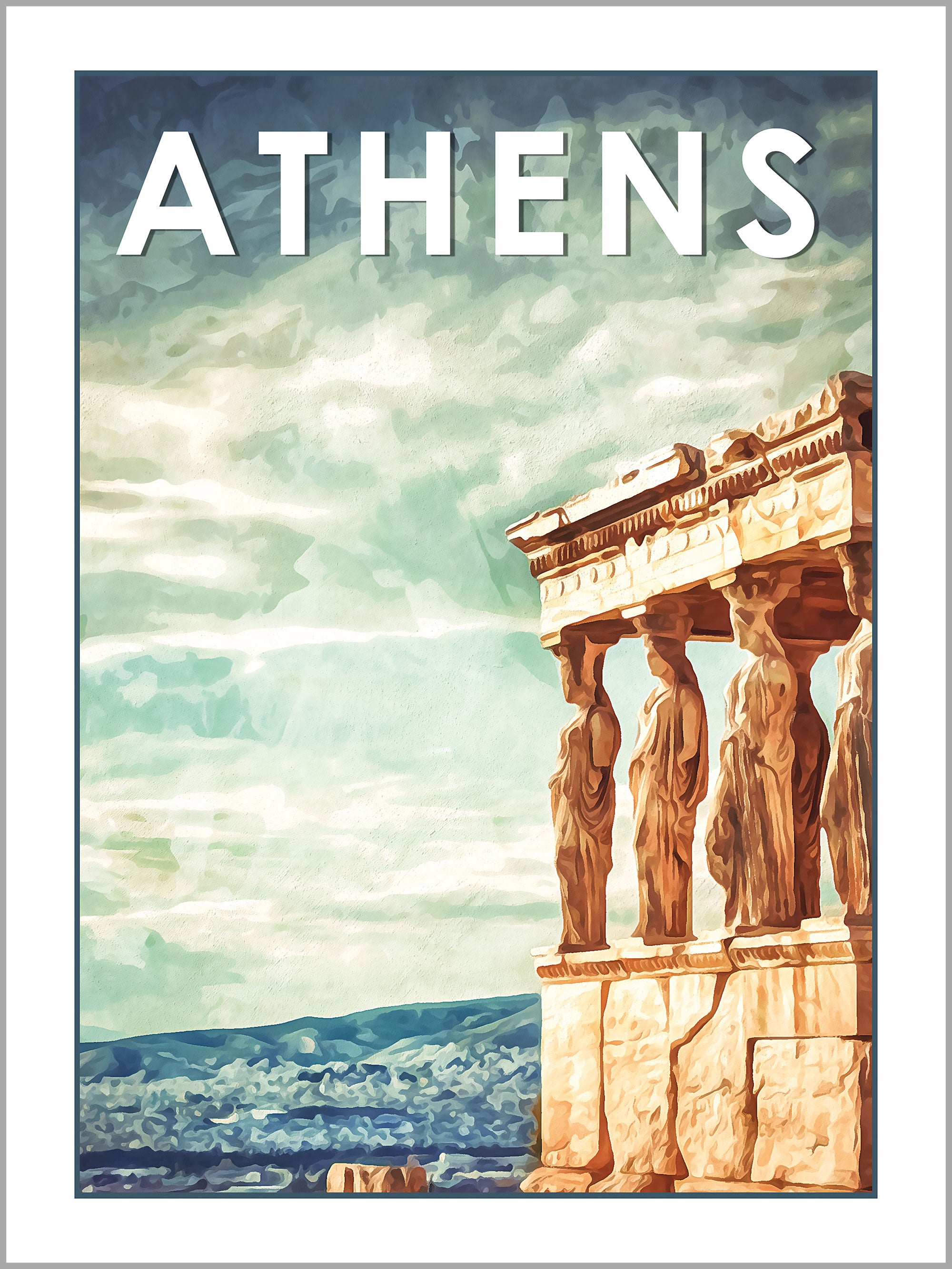 Athens Travel Poster