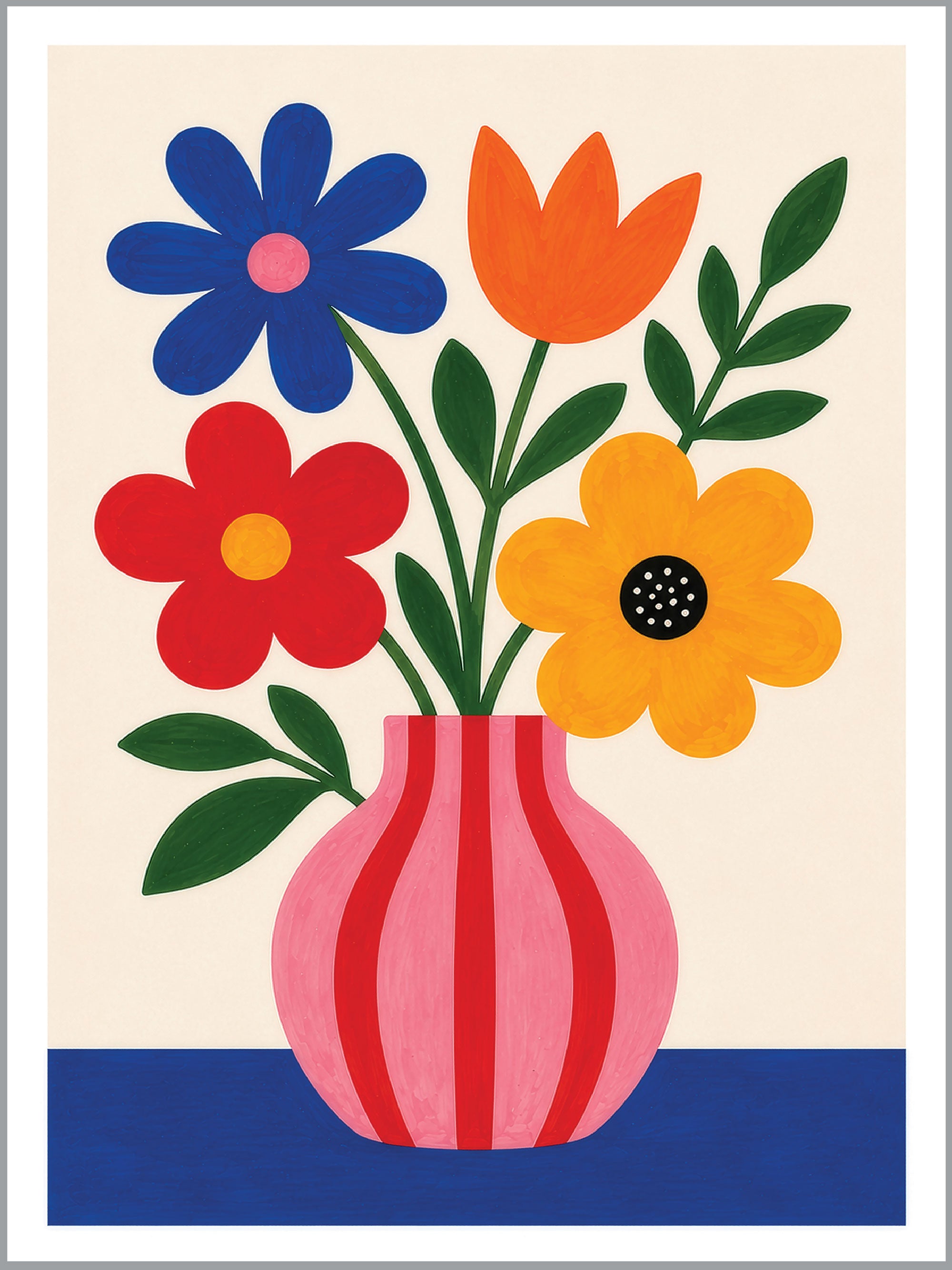 Pink Vase Floral Print