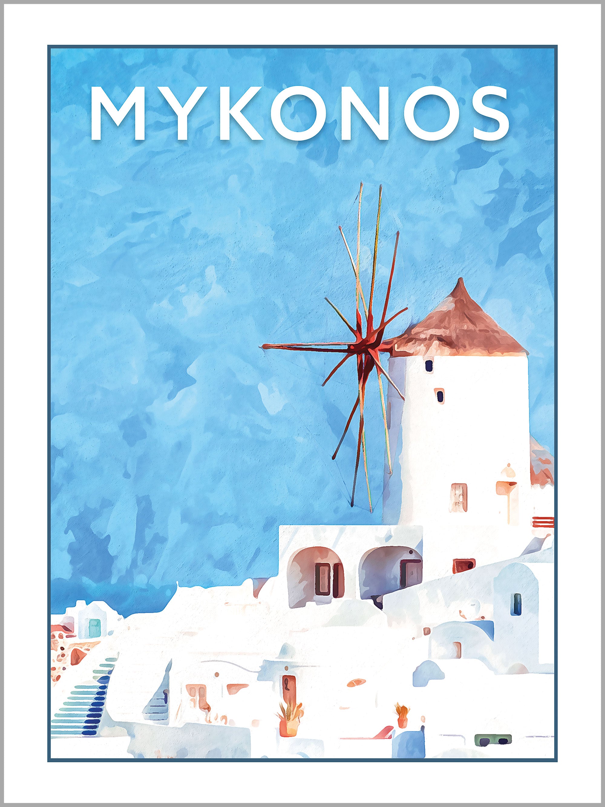 Mykonos Travel Poster