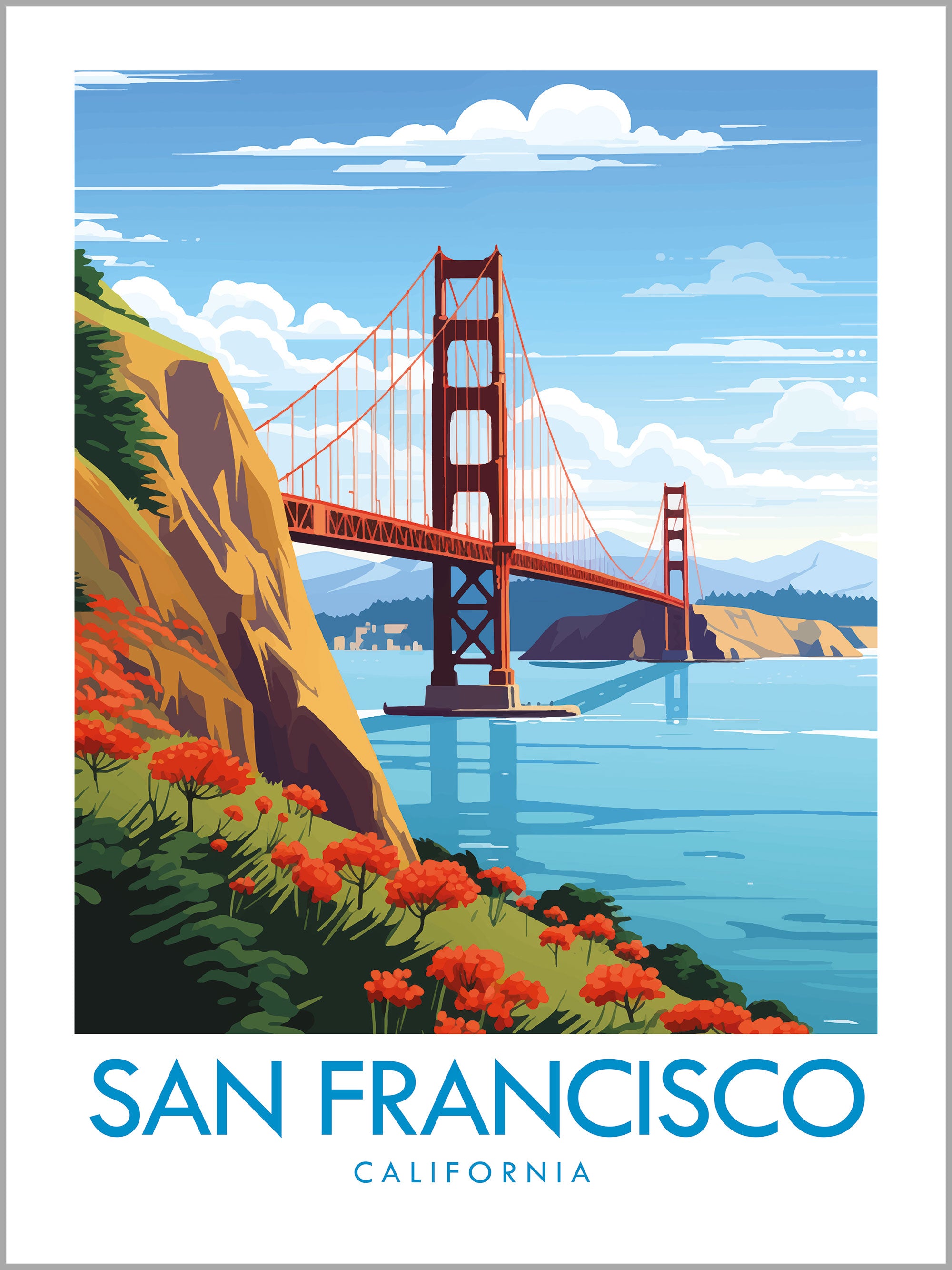 San Francisco Golden Gate Bridge Travel Print