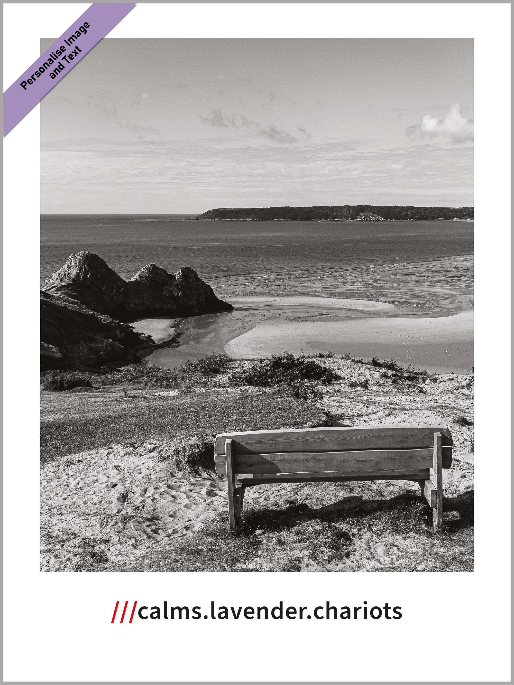 what3words custom print (Style 1, black and white)