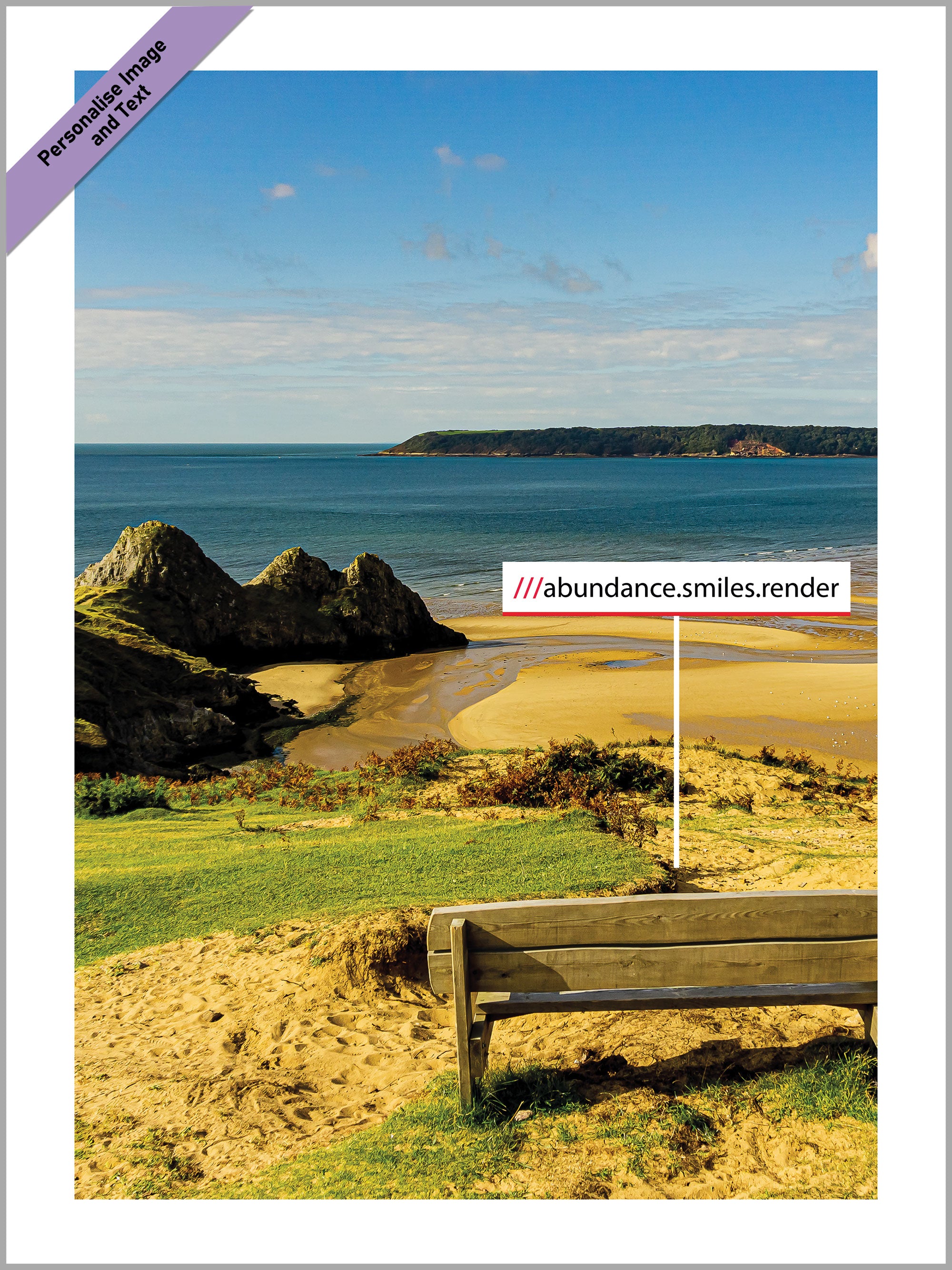 what3words custom print (Style 2, full colour)