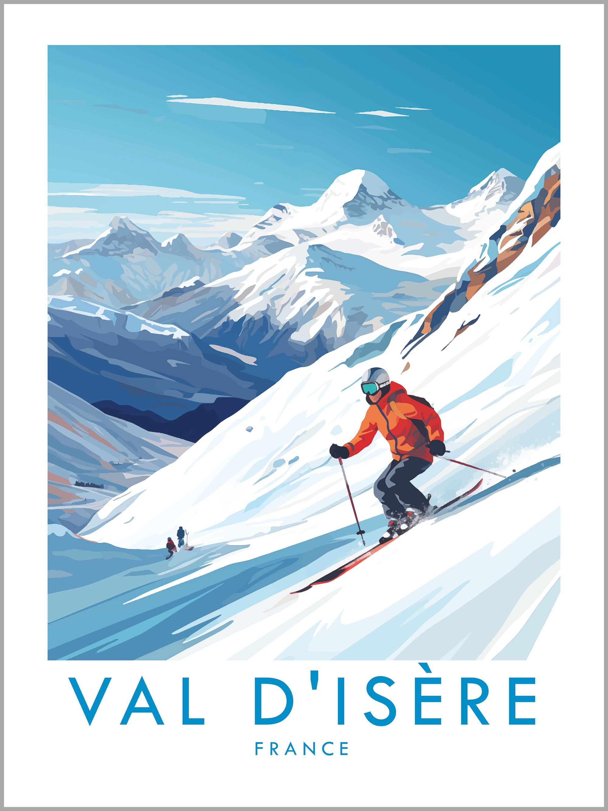 Val D'Isere Skiing Travel Print