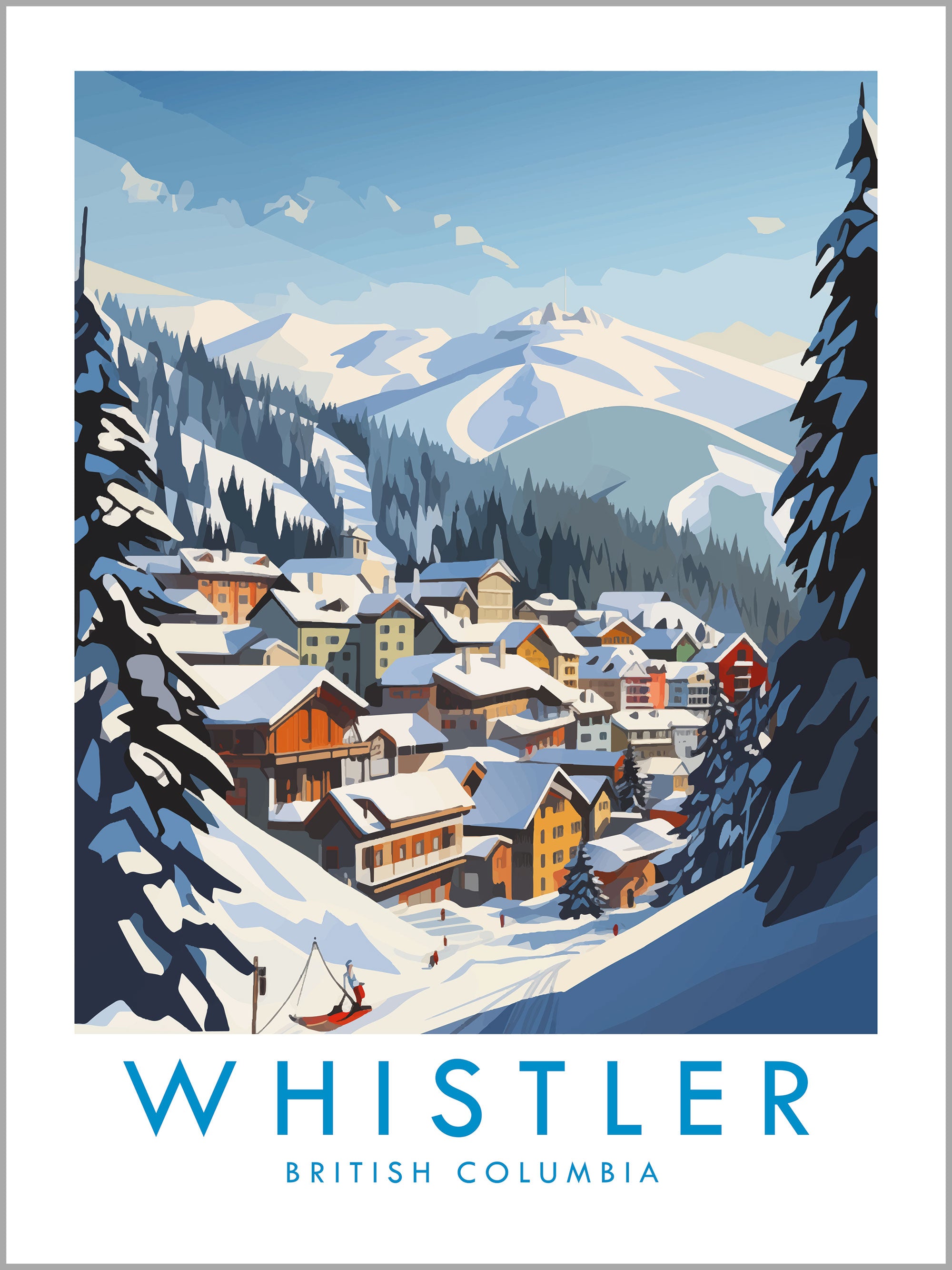 Whistler Skiing Travel Print