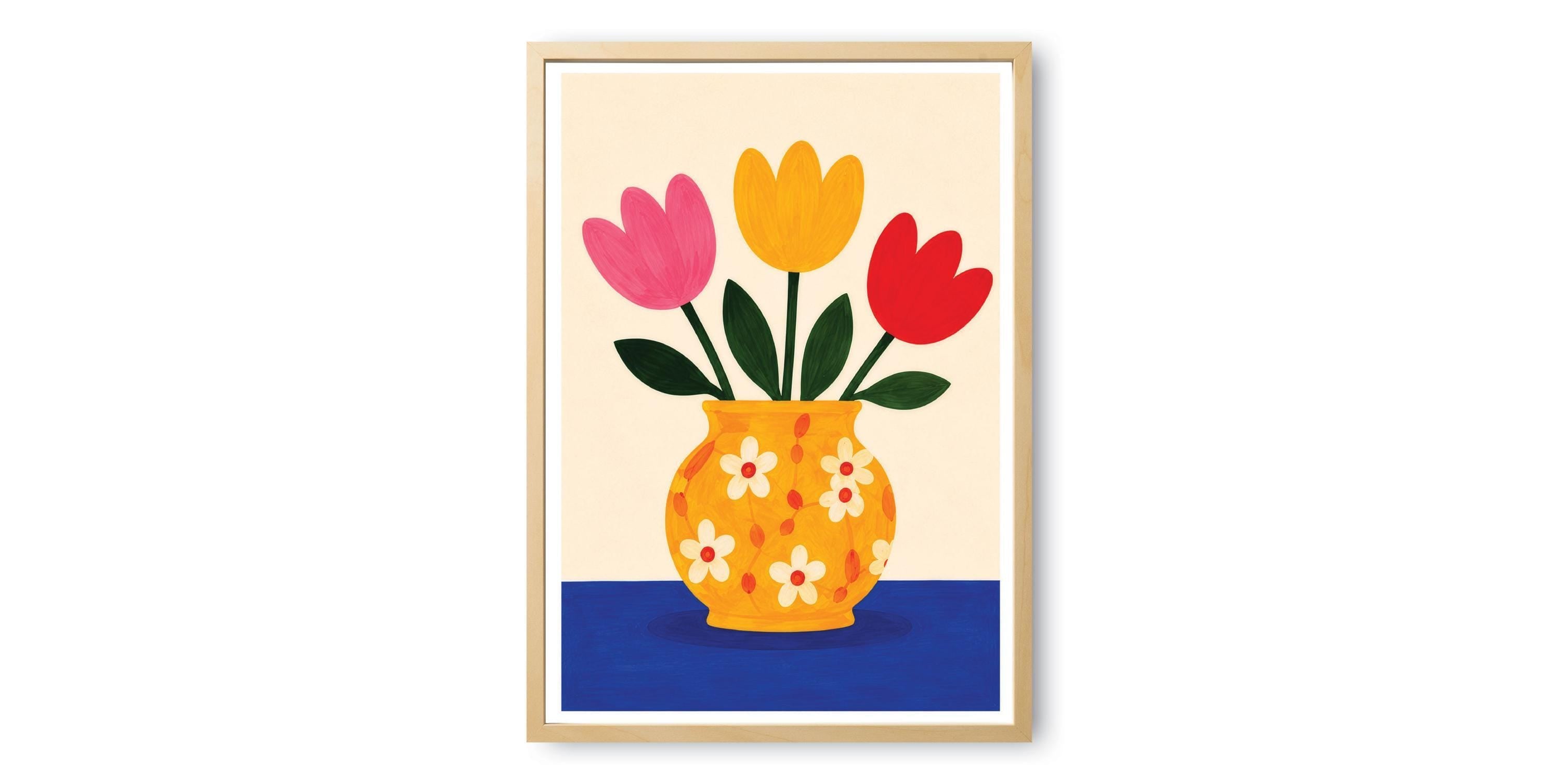 Yellow Floral Vase Print