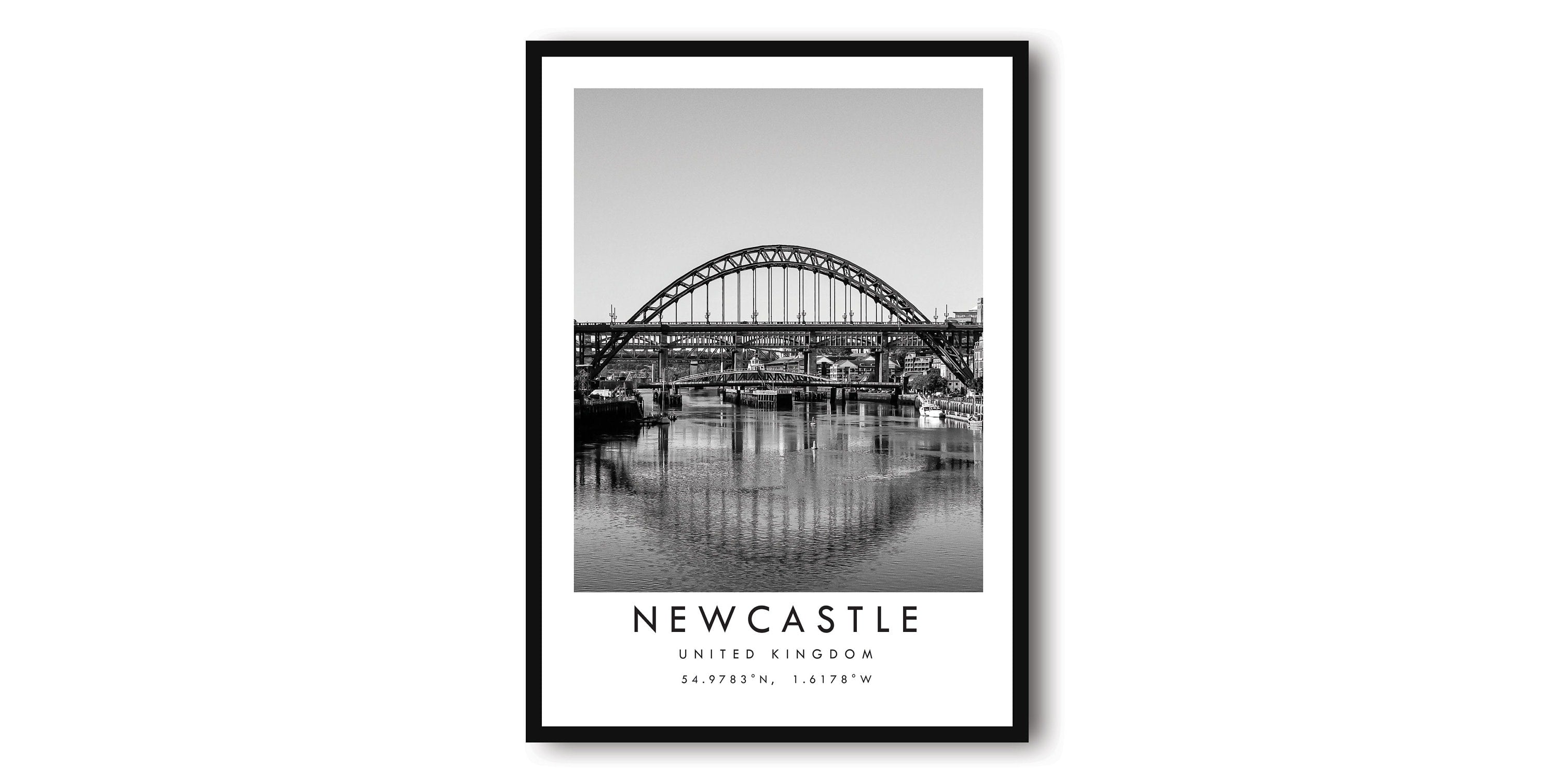 Newcastle Travel Print, Newcastle Poster, Unique Wallart Decor, Black and White Home Decor, England Newcastle , Popular Gift A1/A2/A3/A4/A5