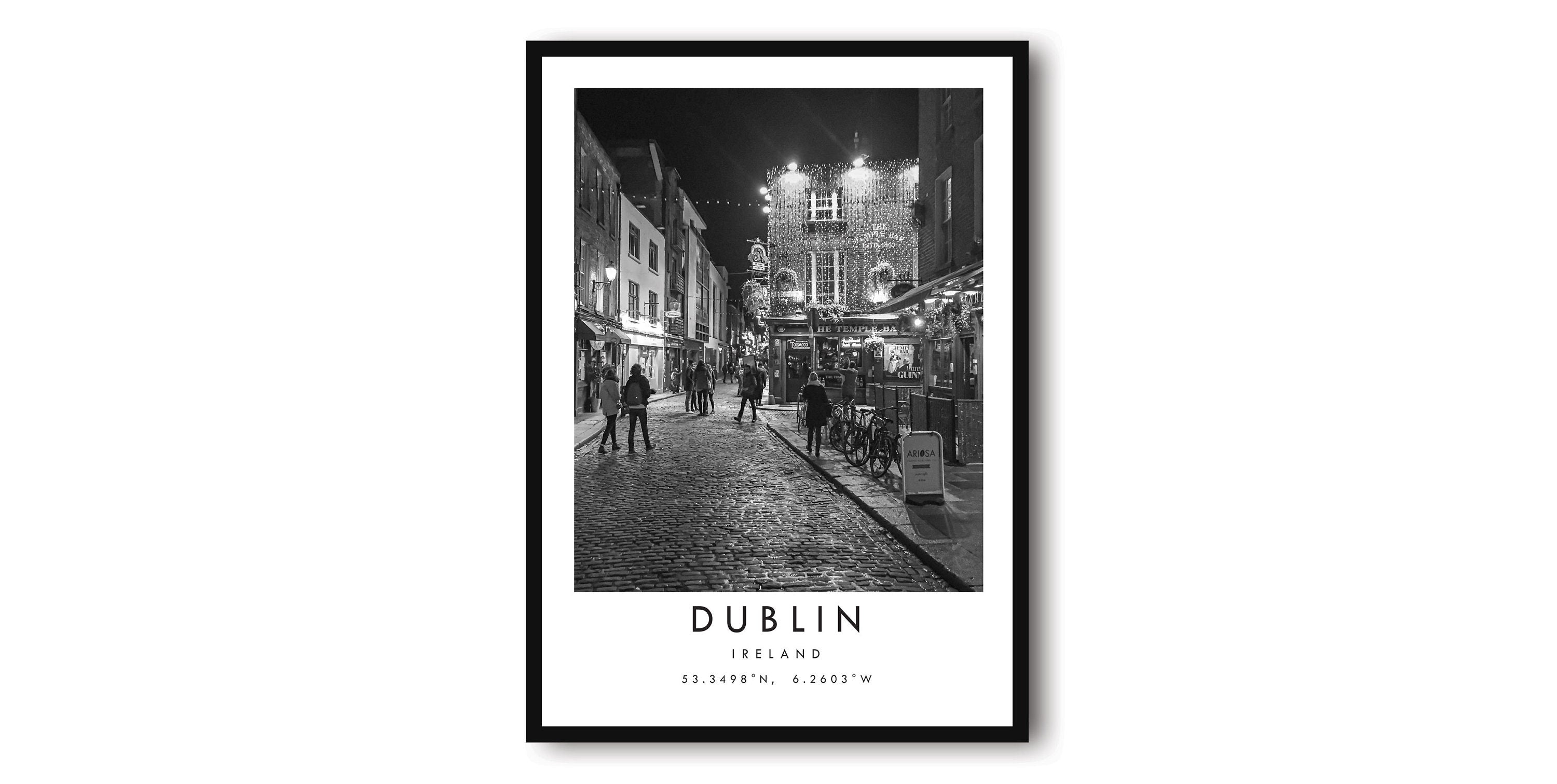 Dublin Travel Print, Dublin Poster, Unique Wallart Decor, Black and White Home Decor, Ireland print, Popular Print A1/A2/A3/A4/A5