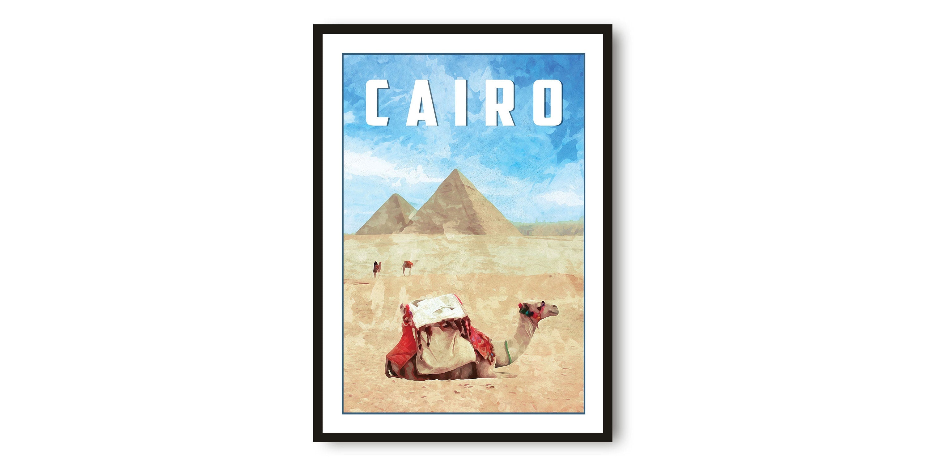 Cairo Travel Poster, Egypt Poster, Colourful Print, Unique Wall Art, Minimalist Home Décor, City A1/A2/A3/A4/A5