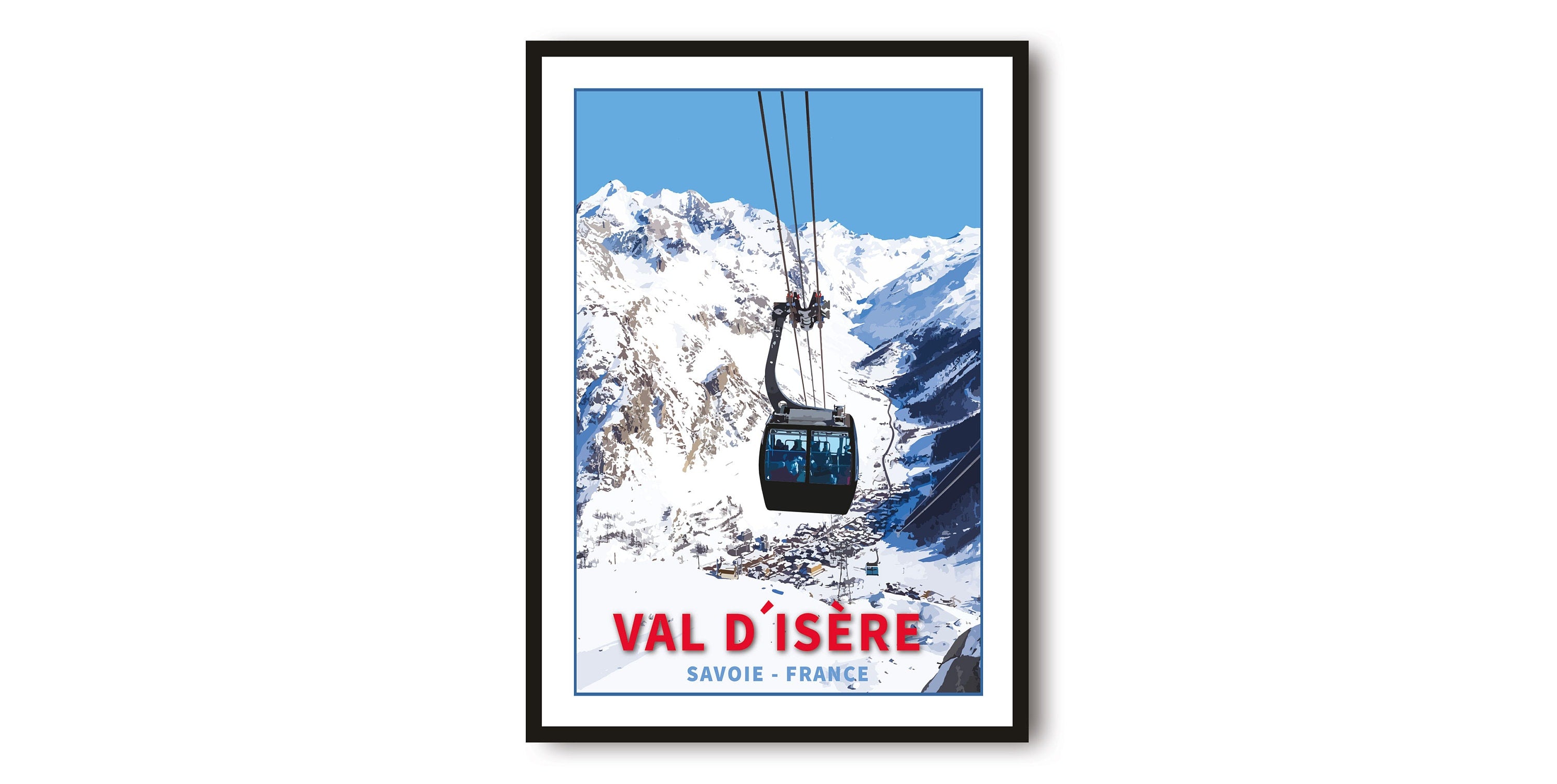 Skiing Travel Poster | Val d’Isere Ski Print | France Travel Print | Skiing Wall Art | Framed Prints | A1/A2/A3/A4/A5 A1/A2/A3/A4/A5