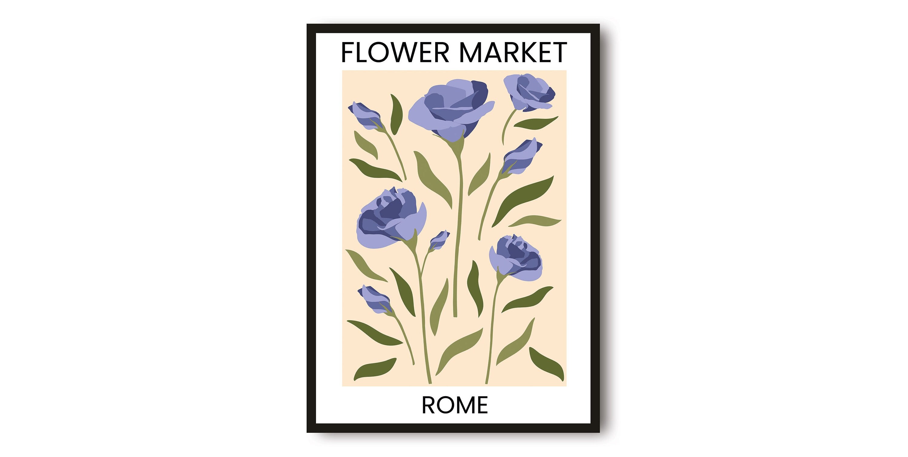 Rome Travel Poster, Abstract Flower Poster, Flower Art Print, Rome Poster, Kitchen Fruit Poster, Kitchen Poster, Flower Market