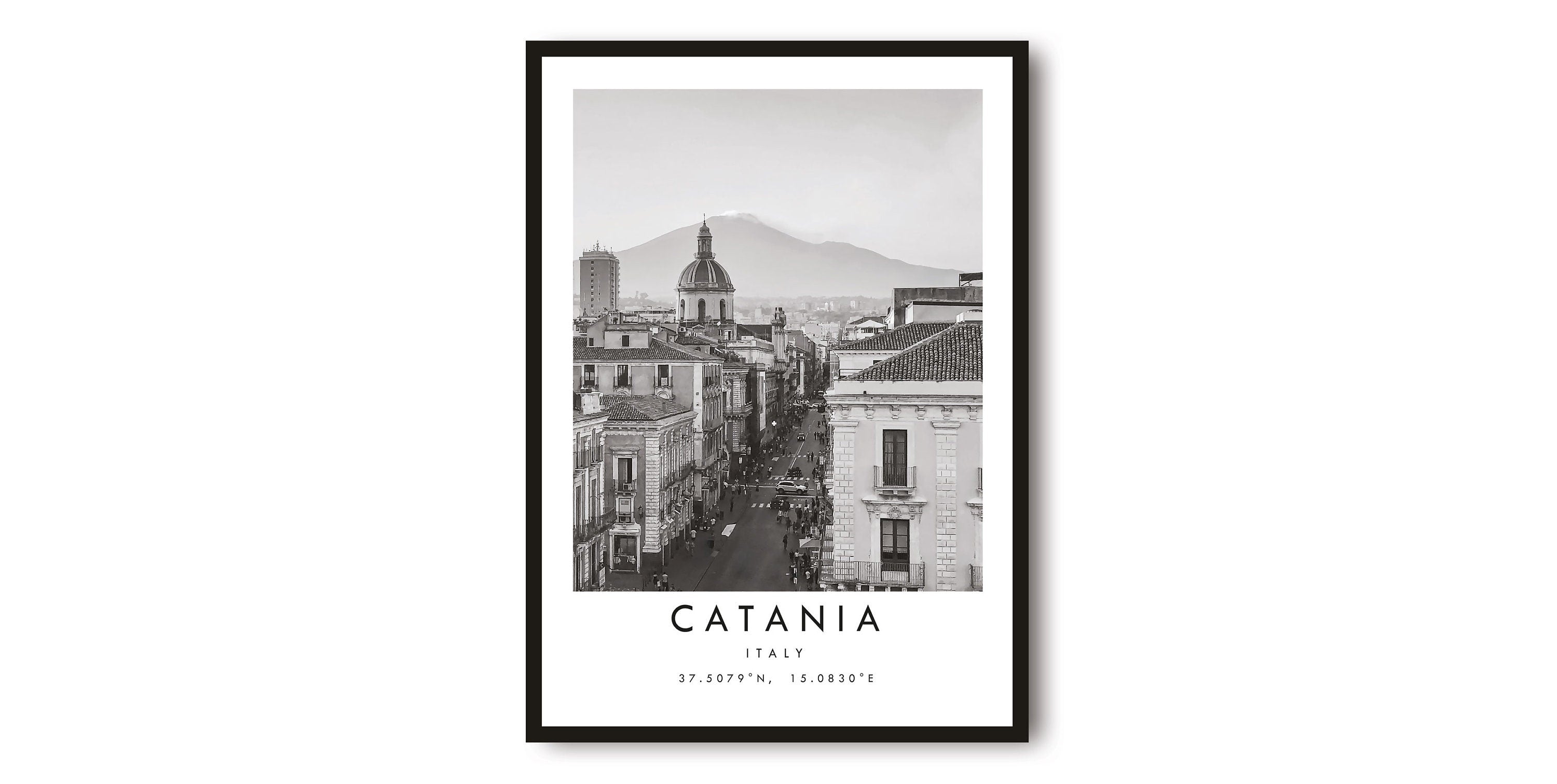 Catania Travel Print, Catania Poster Print, Catania Wall Art Minimalist, Prints of Italy A1/A2/A3/A4/A5