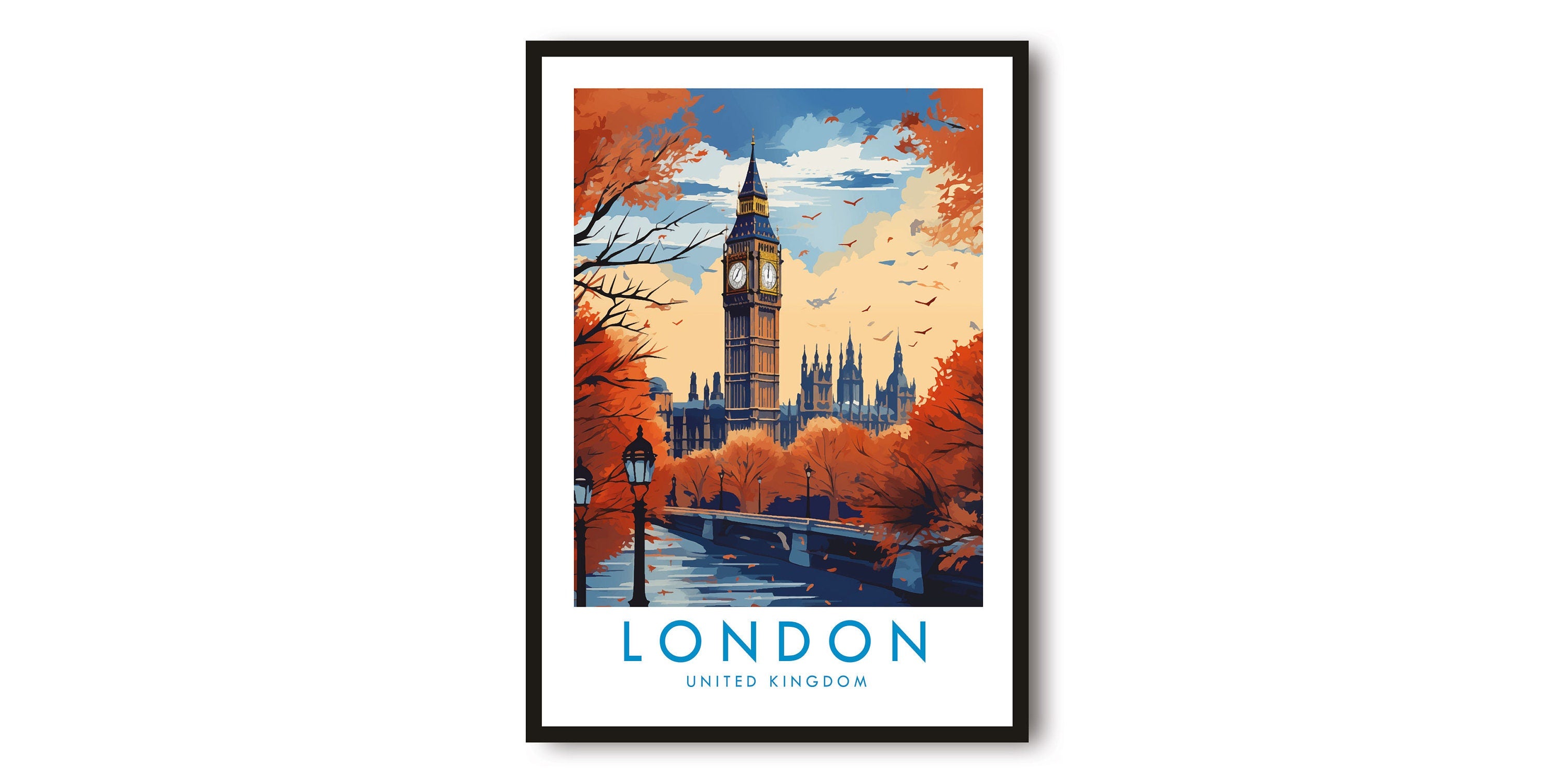 London Travel Print, London Travel Poster, United Kingdom Print, Travel Decor, Popular Print, Birthday Gift, A1/A2/A3/A4/A5