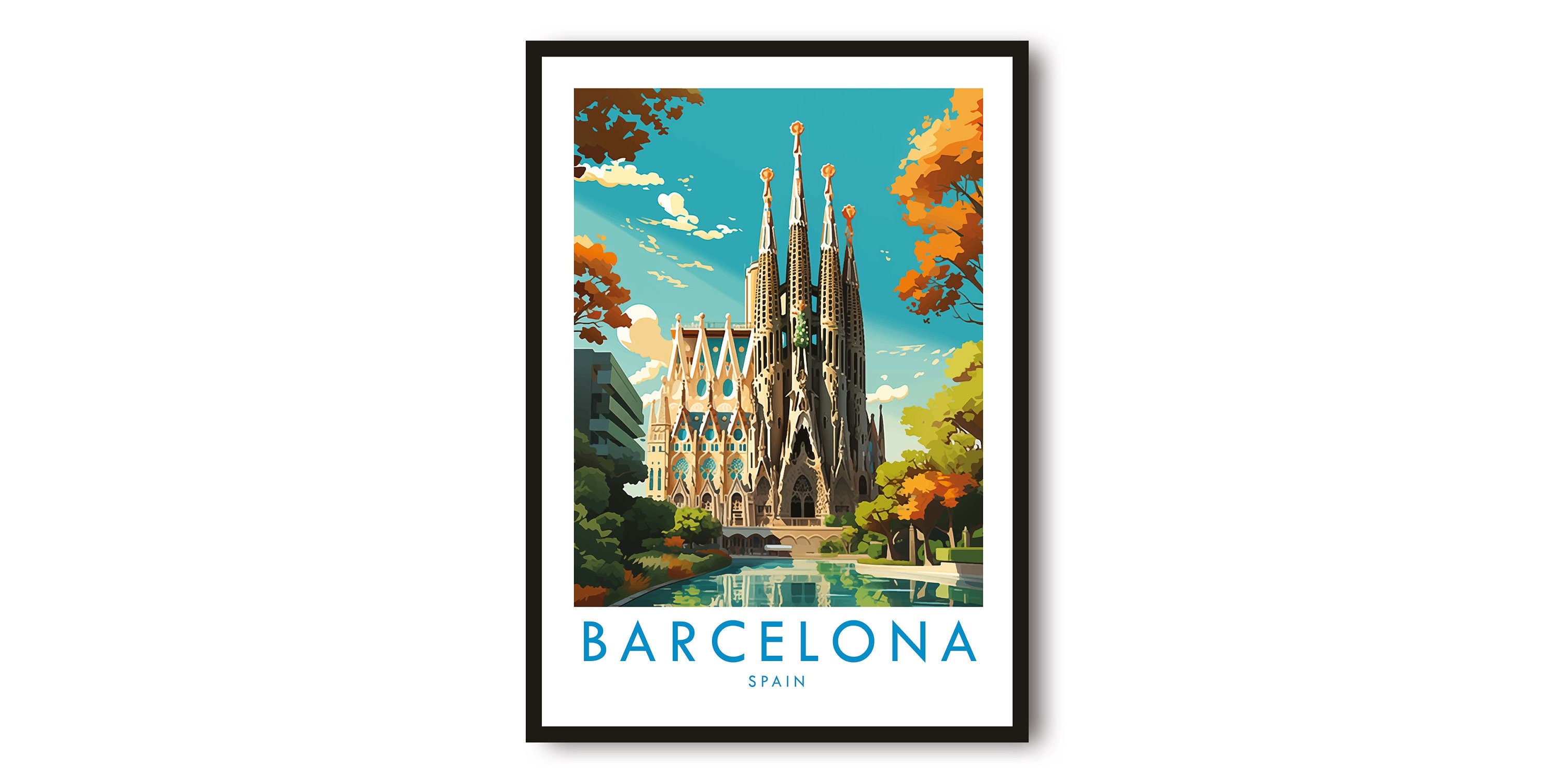 Barcelona Travel Print, Barcelona Travel Poster, Spain Print, Travel Decor, Popular Print, Birthday Gift, A1/A2/A3/A4/A5