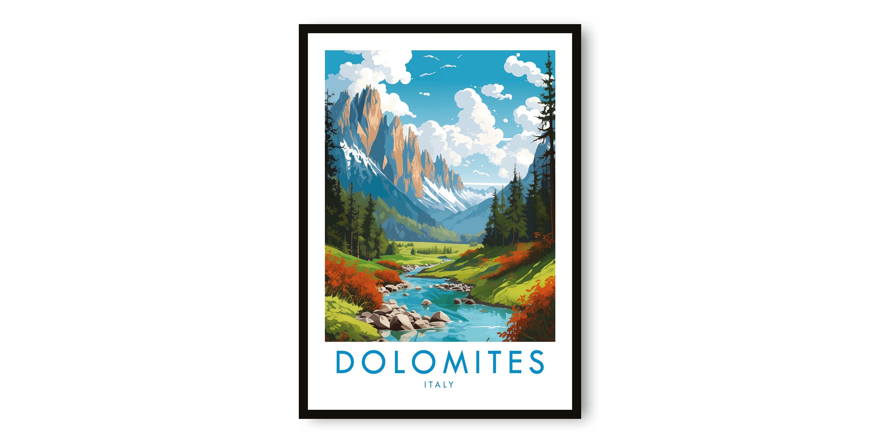 Dolomites Travel Print, Dolomites Travel Poster, Italy Print, Travel Decor, Popular Print, Birthday Gift, A1/A2/A3/A4/A5