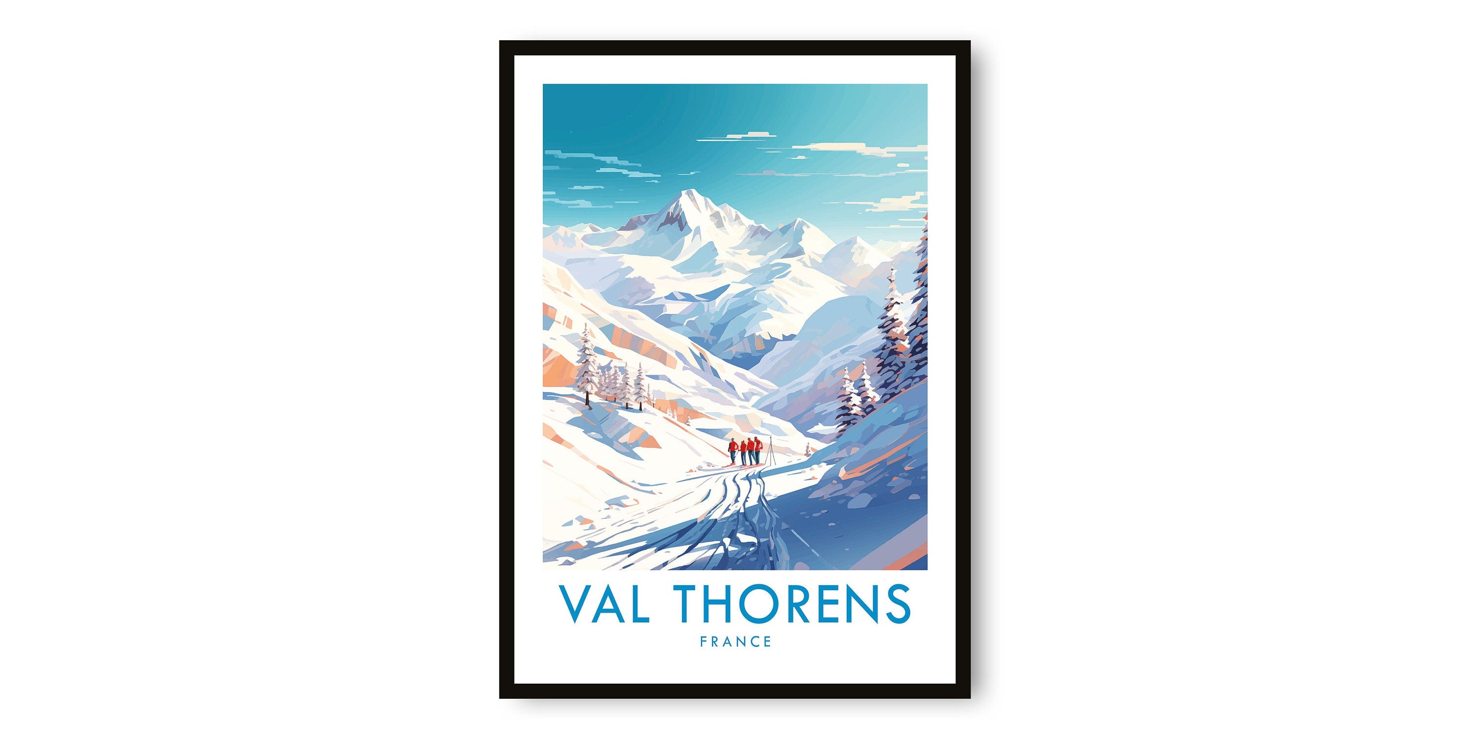 Val Thorens Travel Print, Val Thorens Travel Poster, France Print, Travel Decor, Popular Print, Skiing Print, Birthday Gift, A1/A2/A3/A4/A5