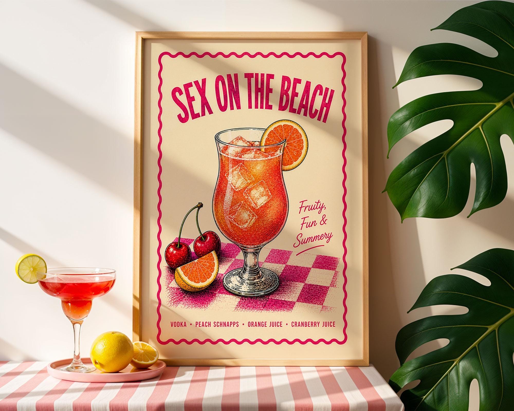 Sex on the Beach Cocktail Print