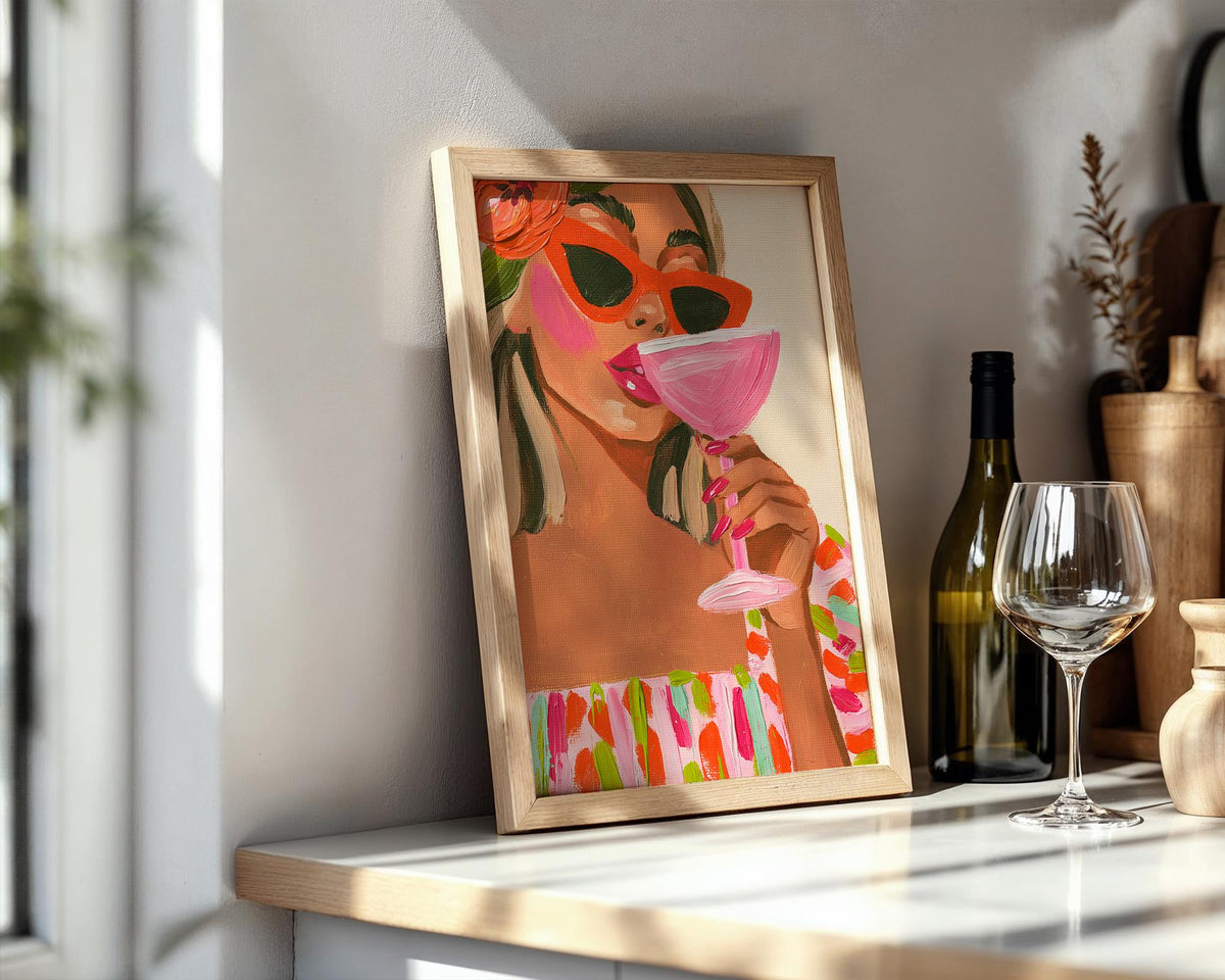 Cocktail Girl Bar Print