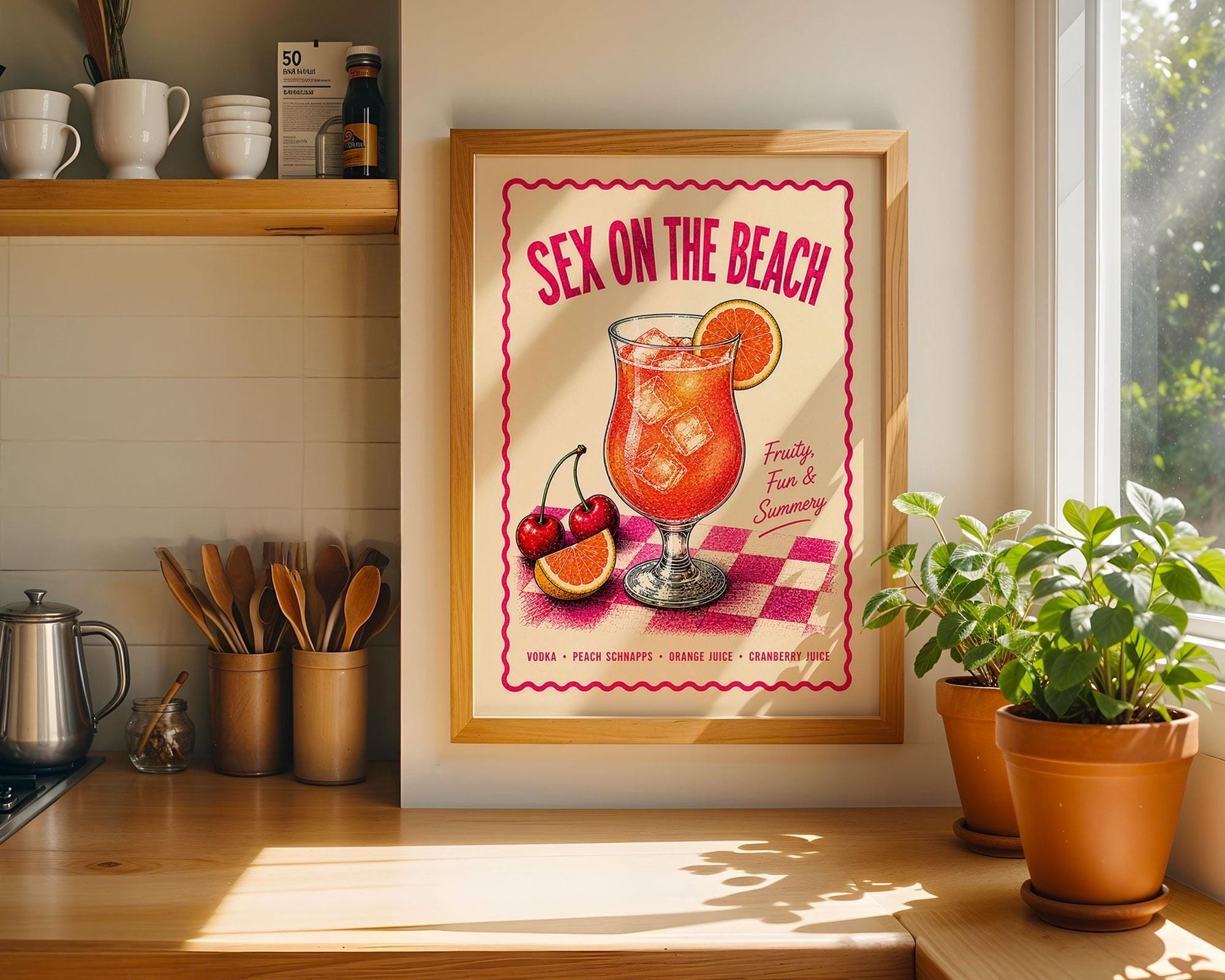 Sex on the Beach Cocktail Print
