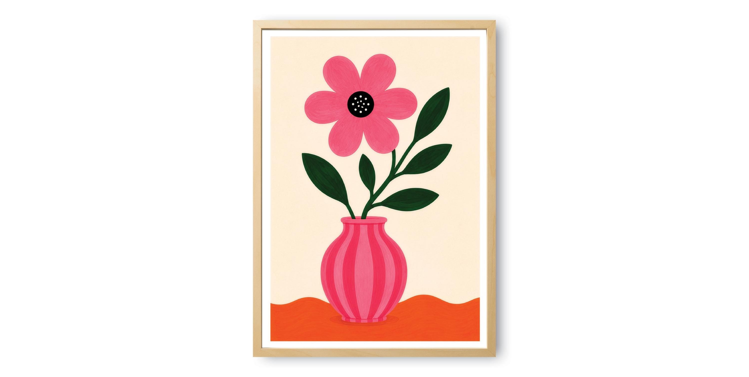 Pink Flower Vase Print