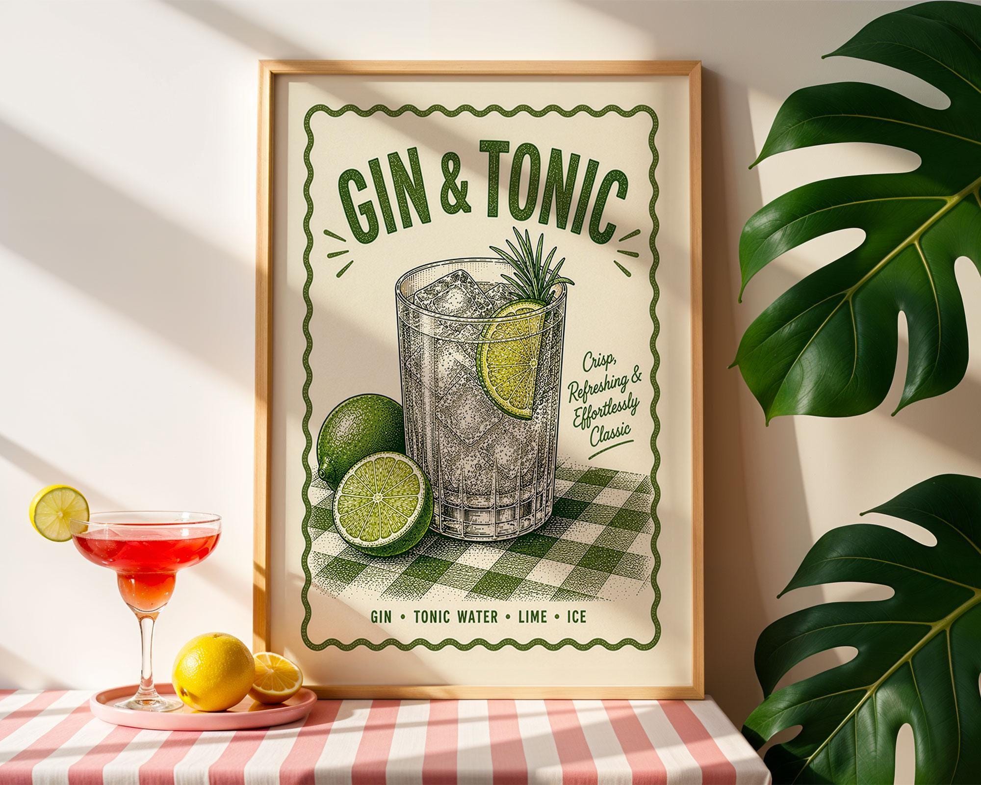 Gin & Tonic Cocktail Print