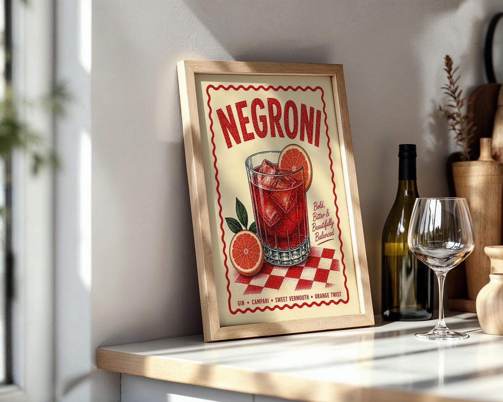 Negroni Cocktail Print