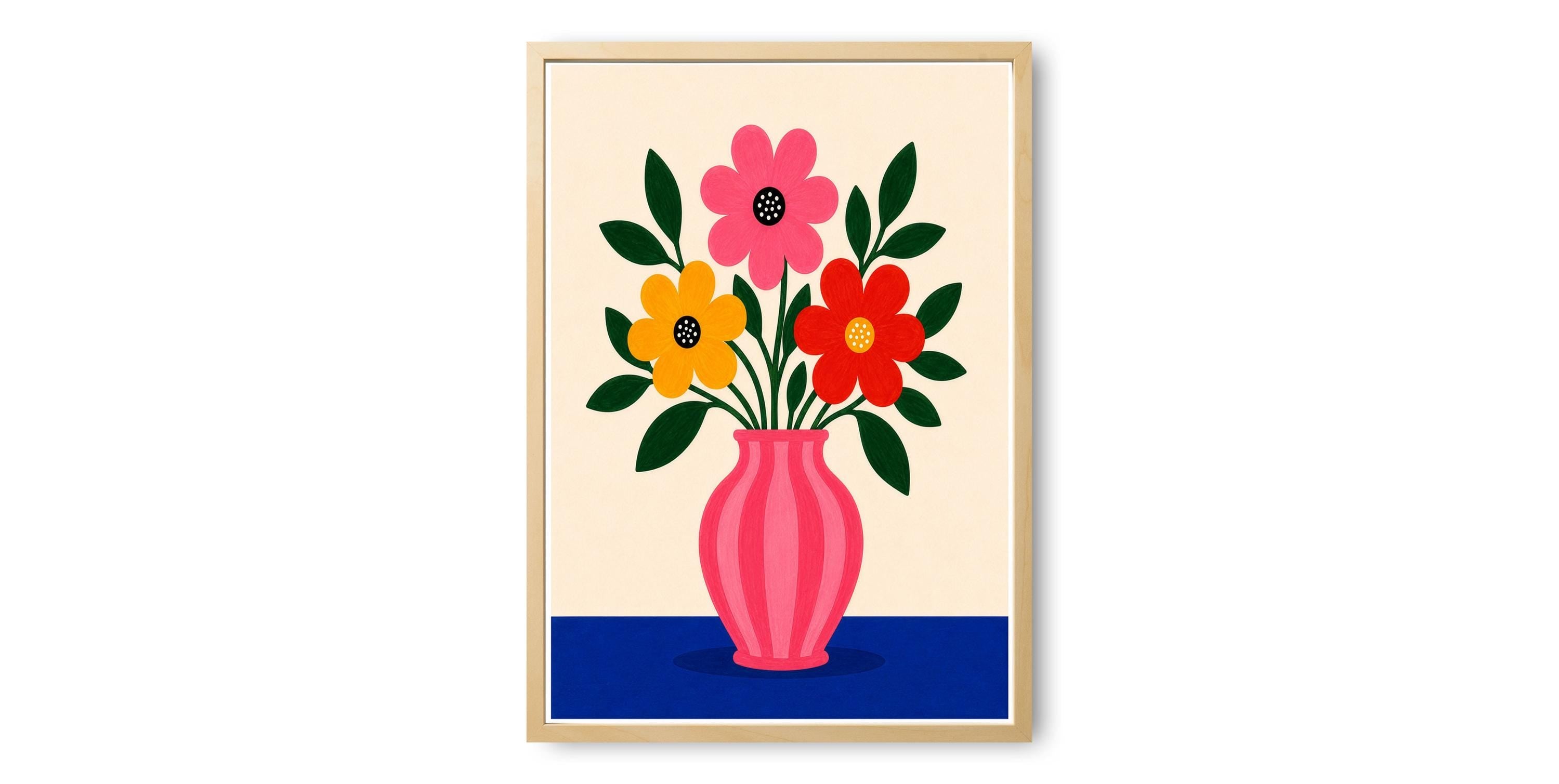 Pink Vase Floral Print