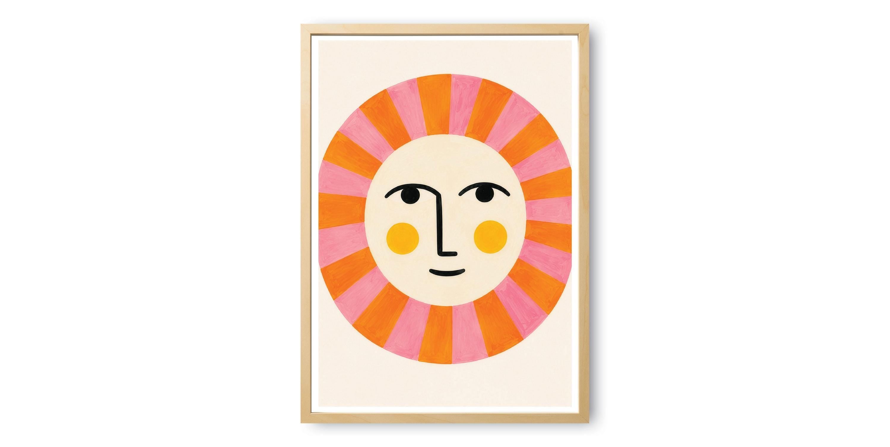 Abstract Sun Face Print