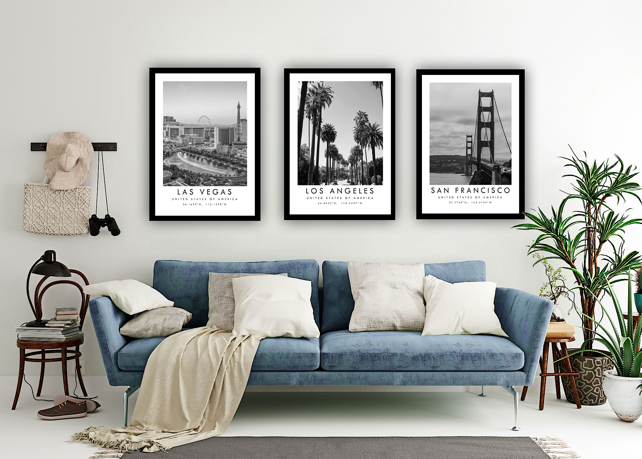 California Travel Print Set of 3