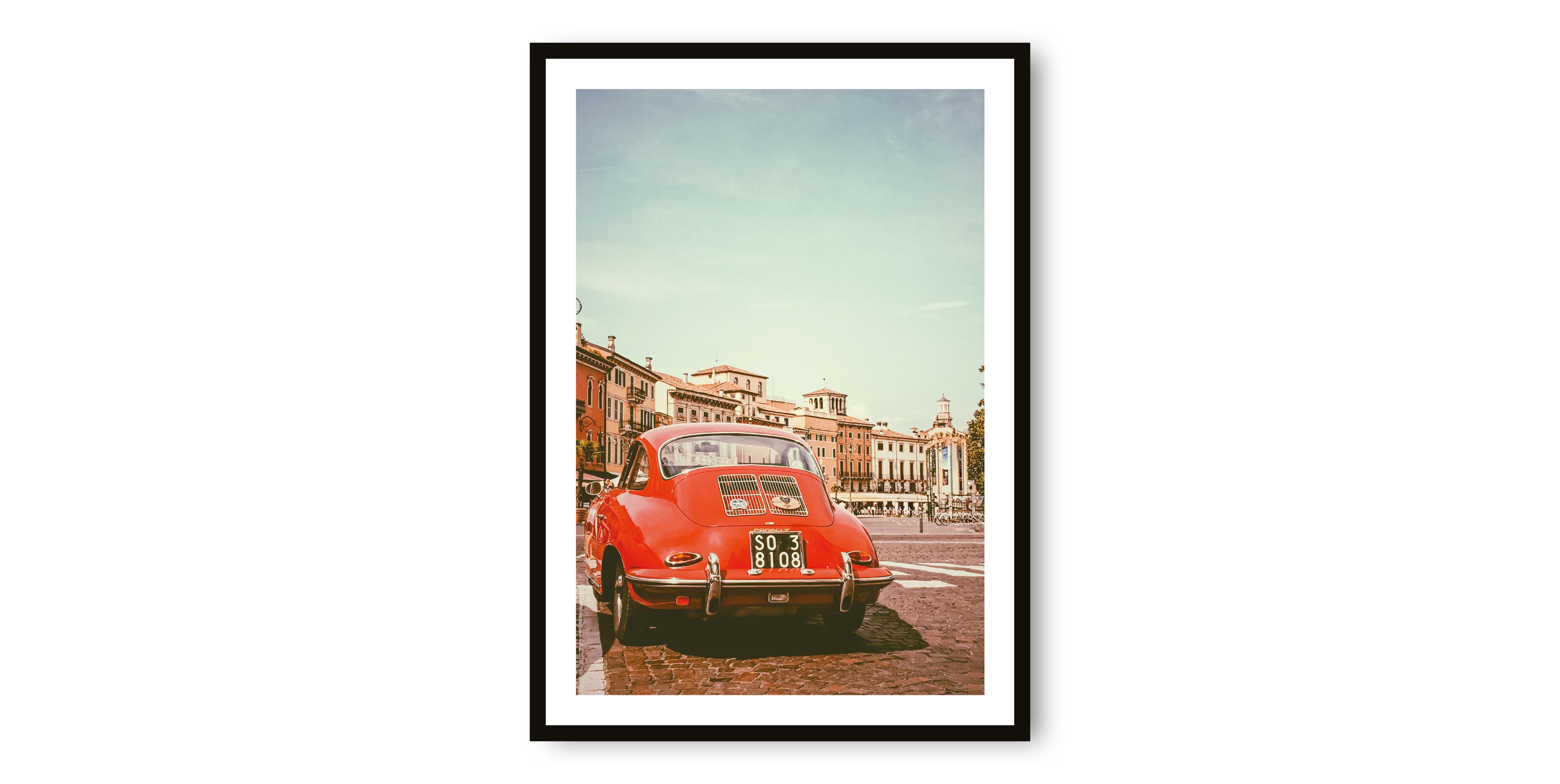 Red Vintage Car Italy Print