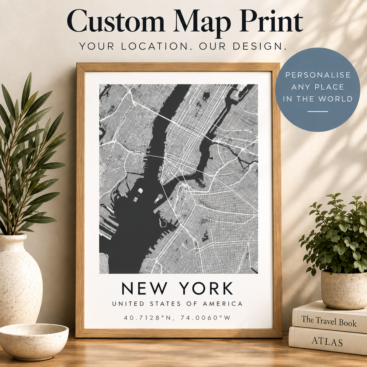 Create Your Own Contemporary Map Print